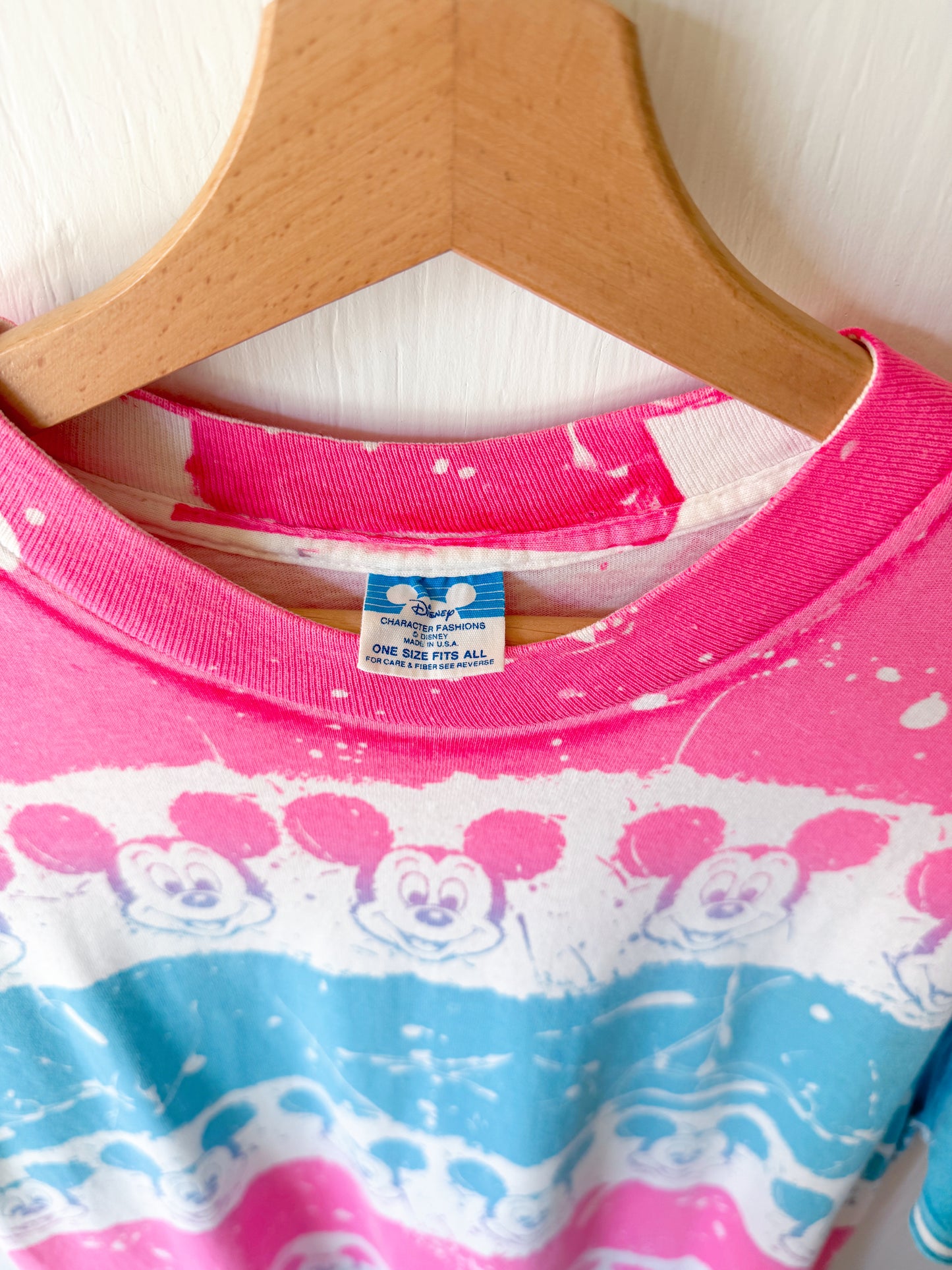 VINTAGE 90’s All Over Print Tie Dye Mickey Tee - L/XL