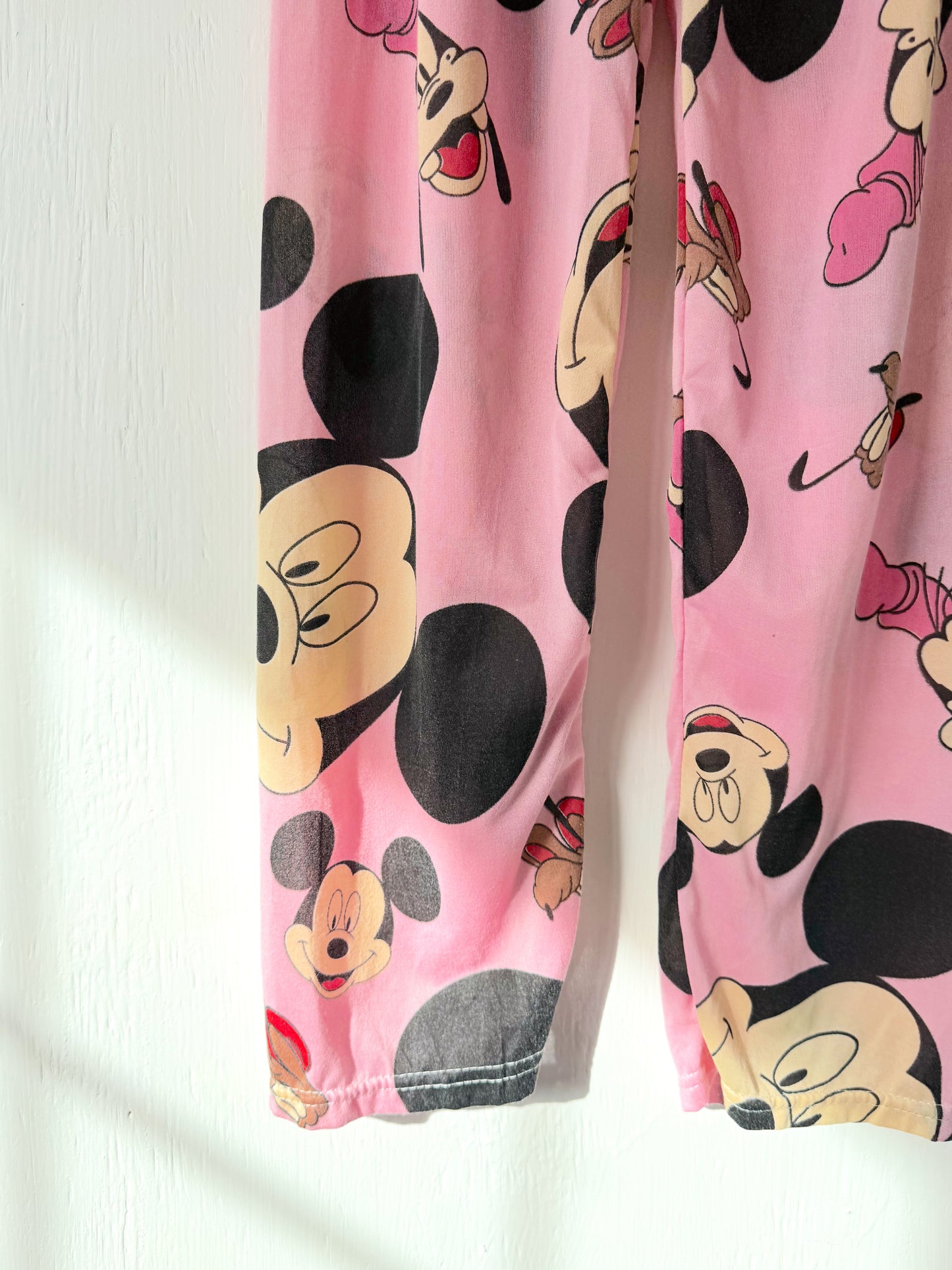 Pink Mickey Faces Pants - YXL