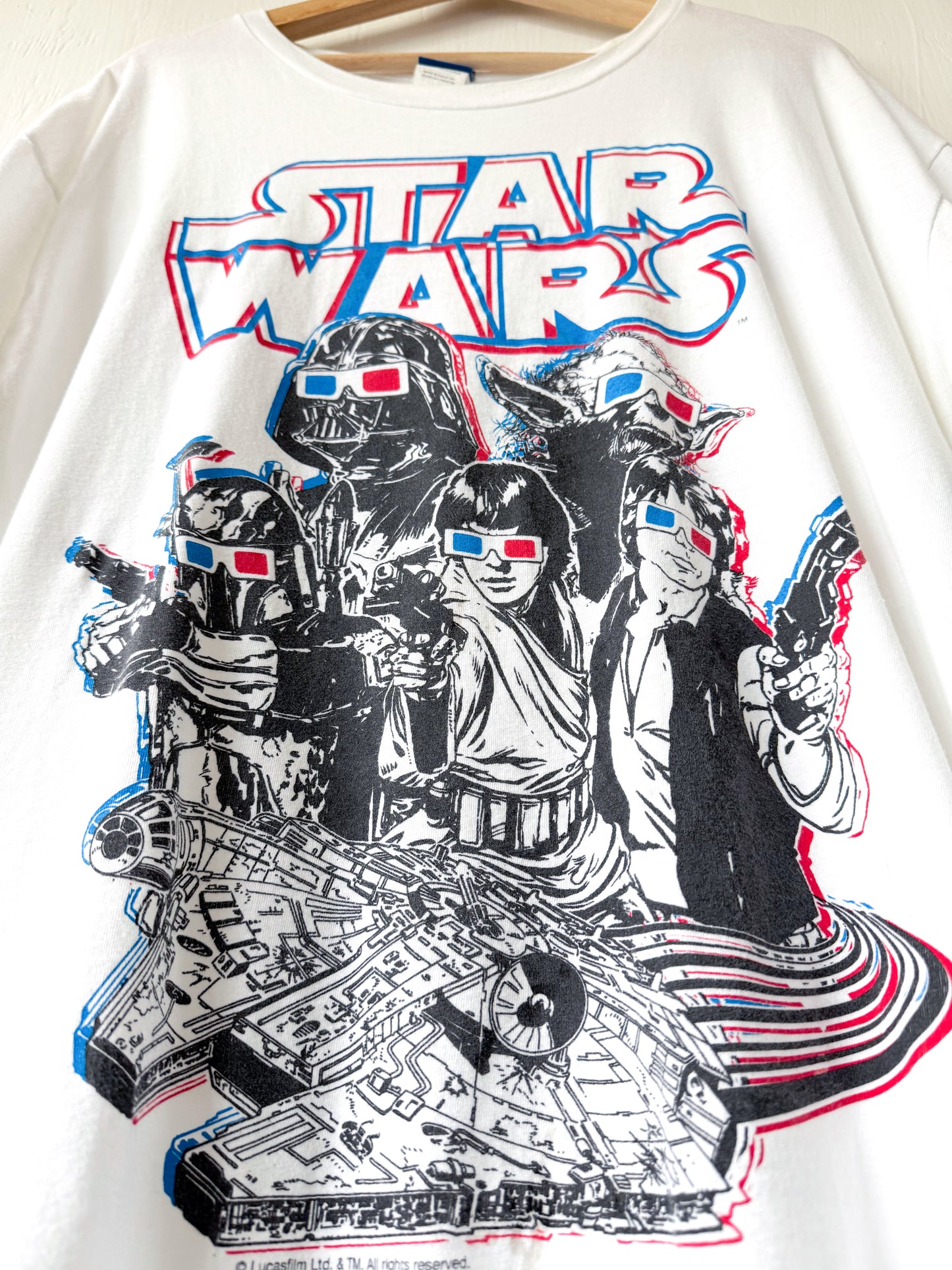 VINTAGE Star Wars Cast 3D Tee - 2X