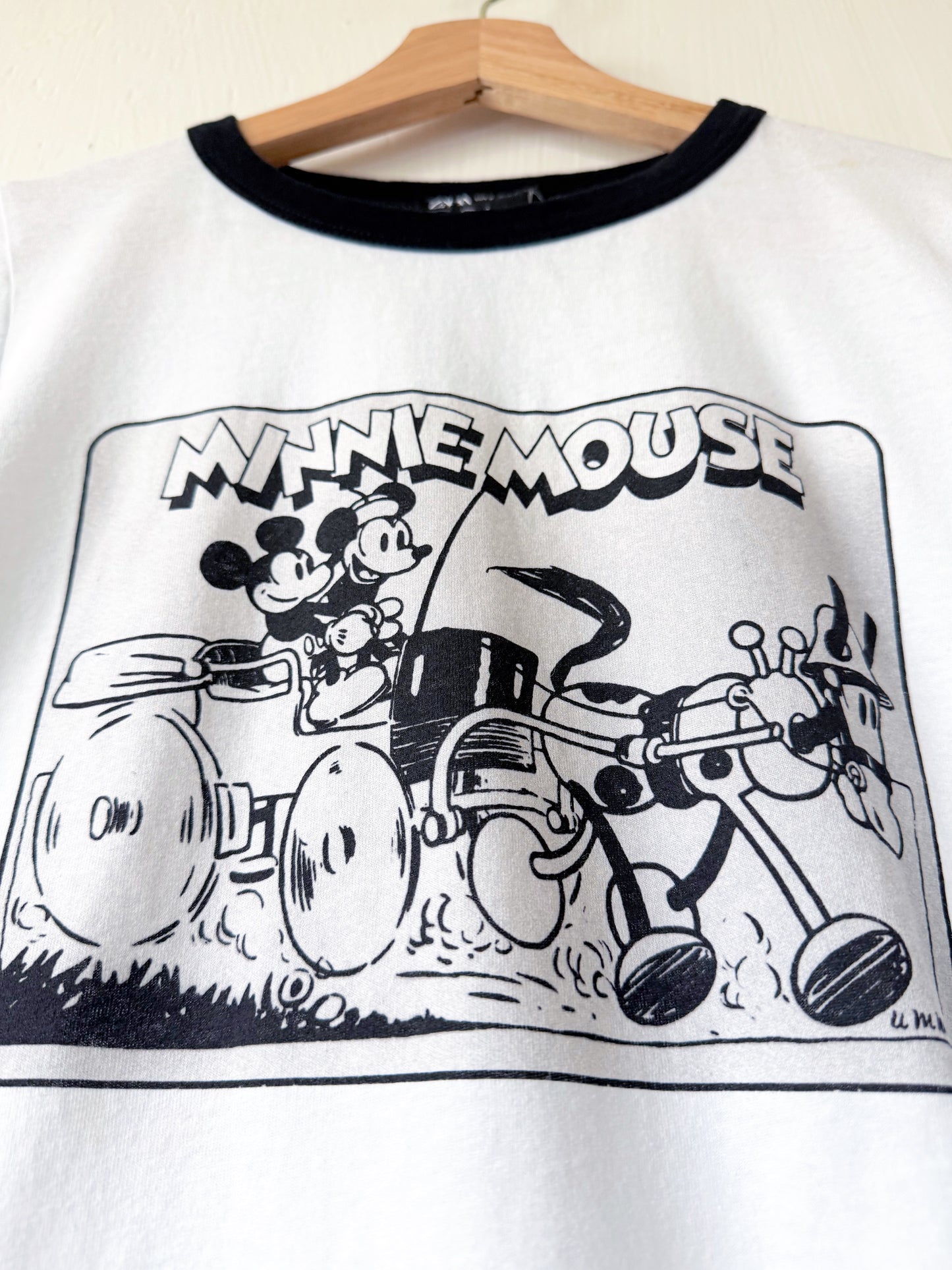 Zara Minnie Retro Ringer Tee - S