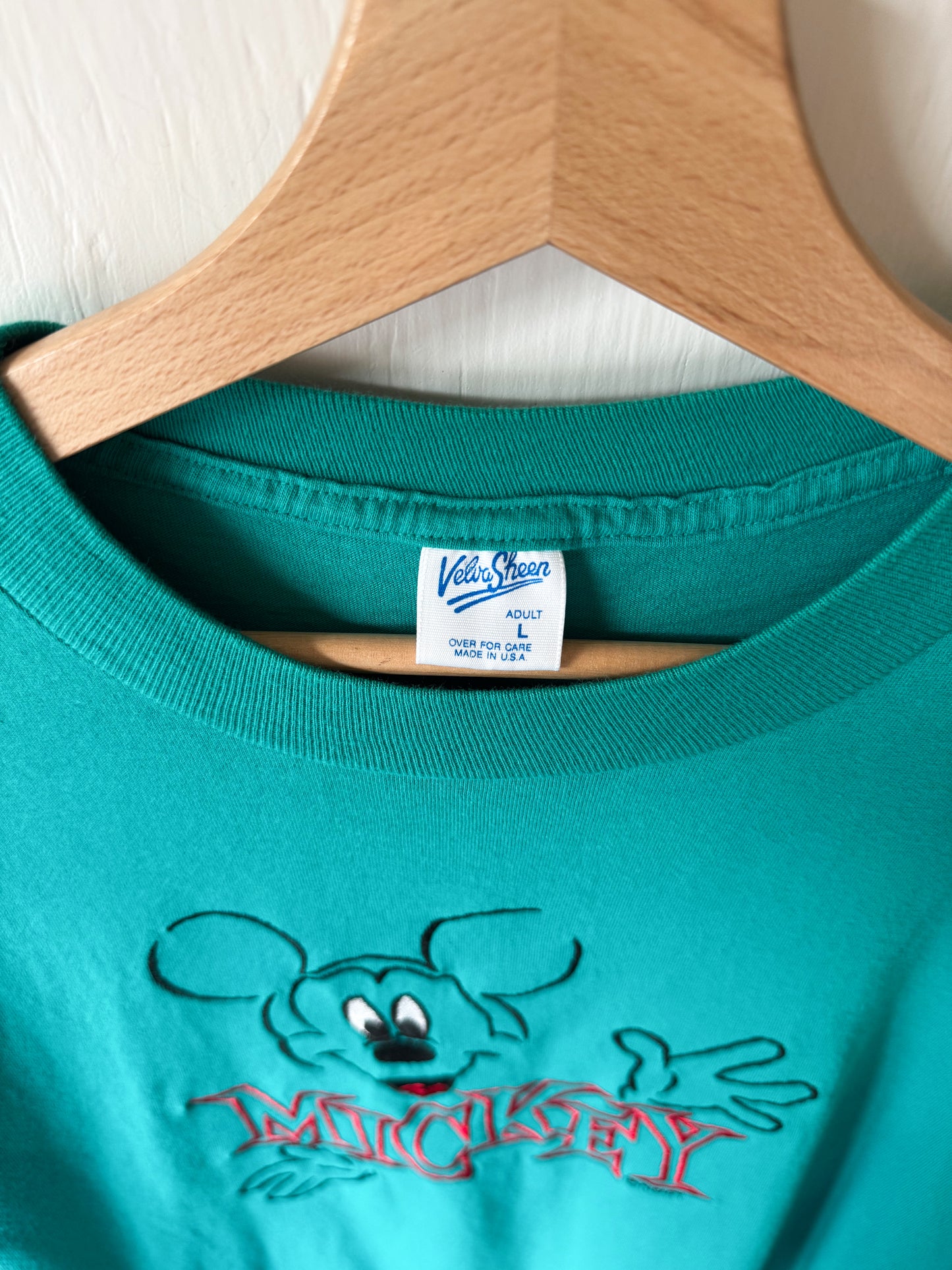 VINTAGE 90’s Embroidered Mickey Tee - L