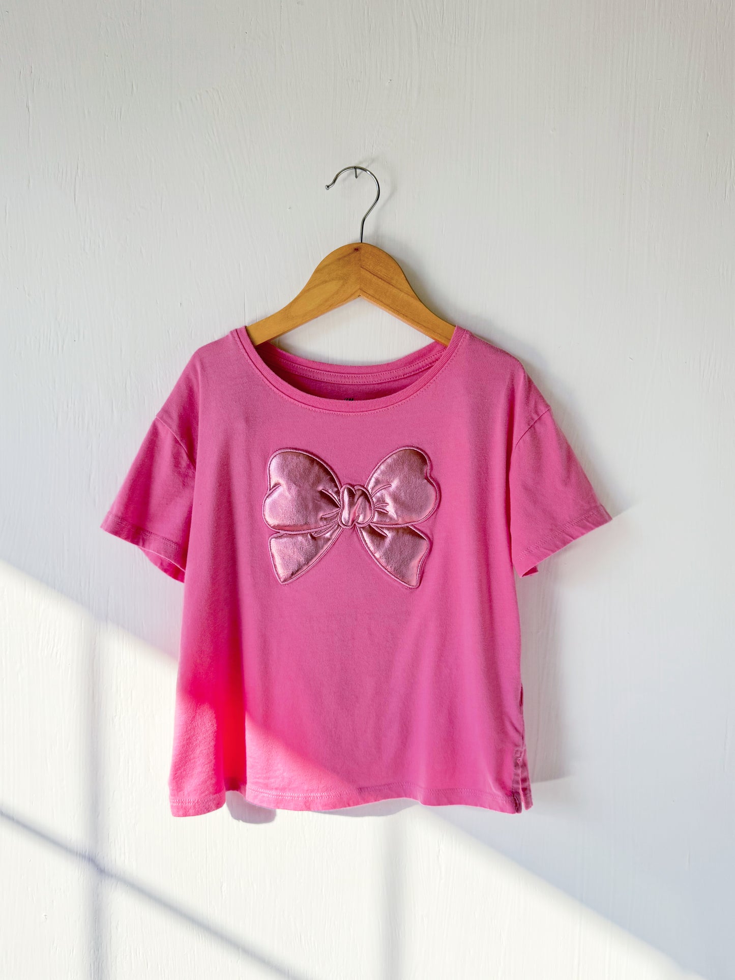 H&M Metallic Bow Tee - 6X/7