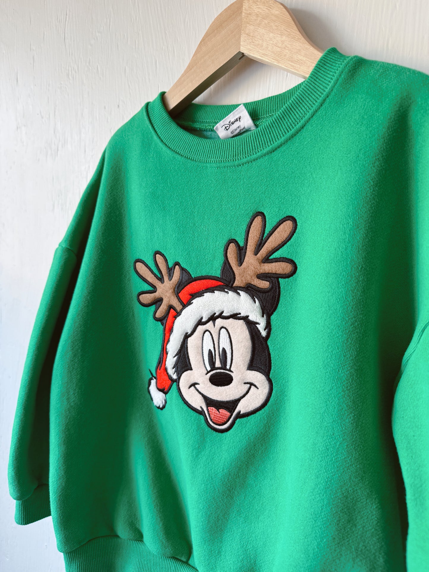 Green Reindeer Mickey Crewneck - 4/5T