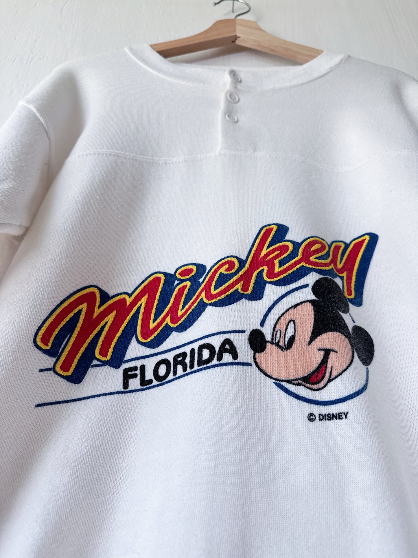 VINTAGE RARE 80’s FL Mickey Buttoned Crewneck - L