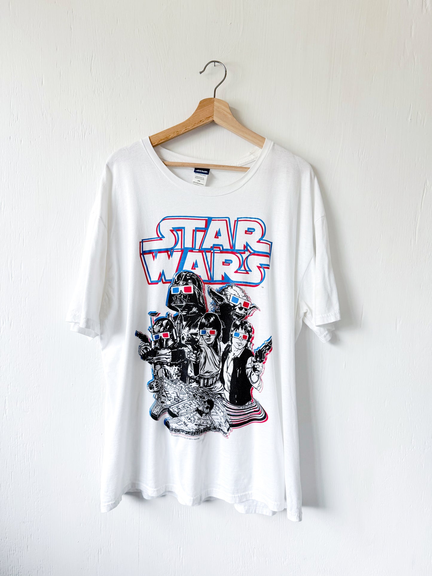 VINTAGE Star Wars Cast 3D Tee - 2X