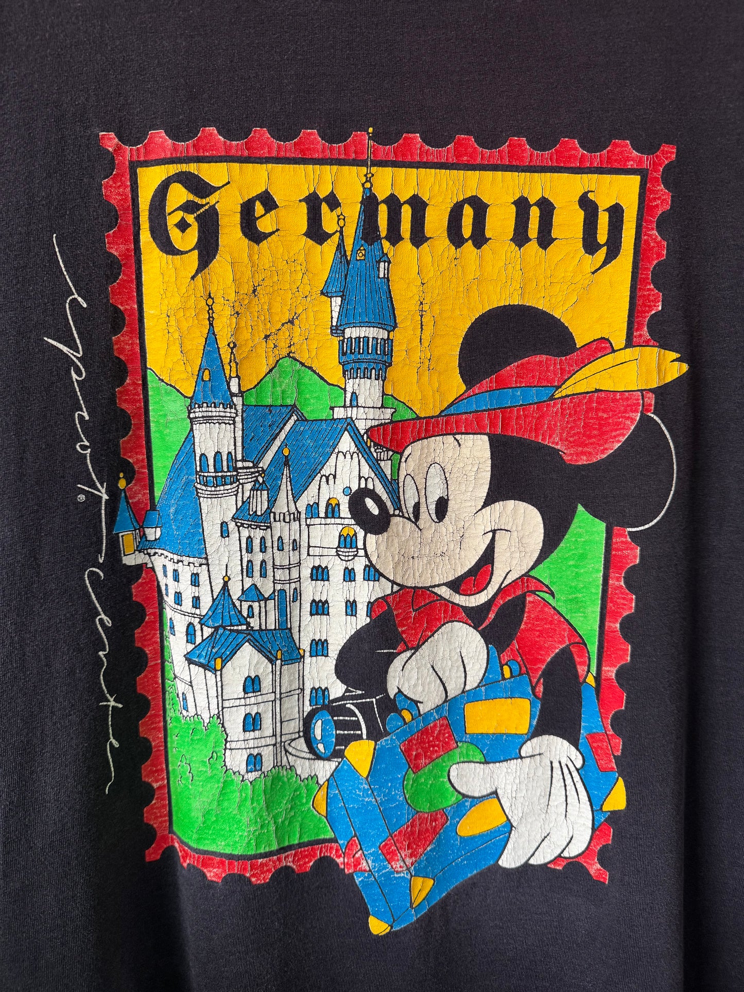 VINTAGE 80’s EPCOT Germany Stamp Tee - XL/2X