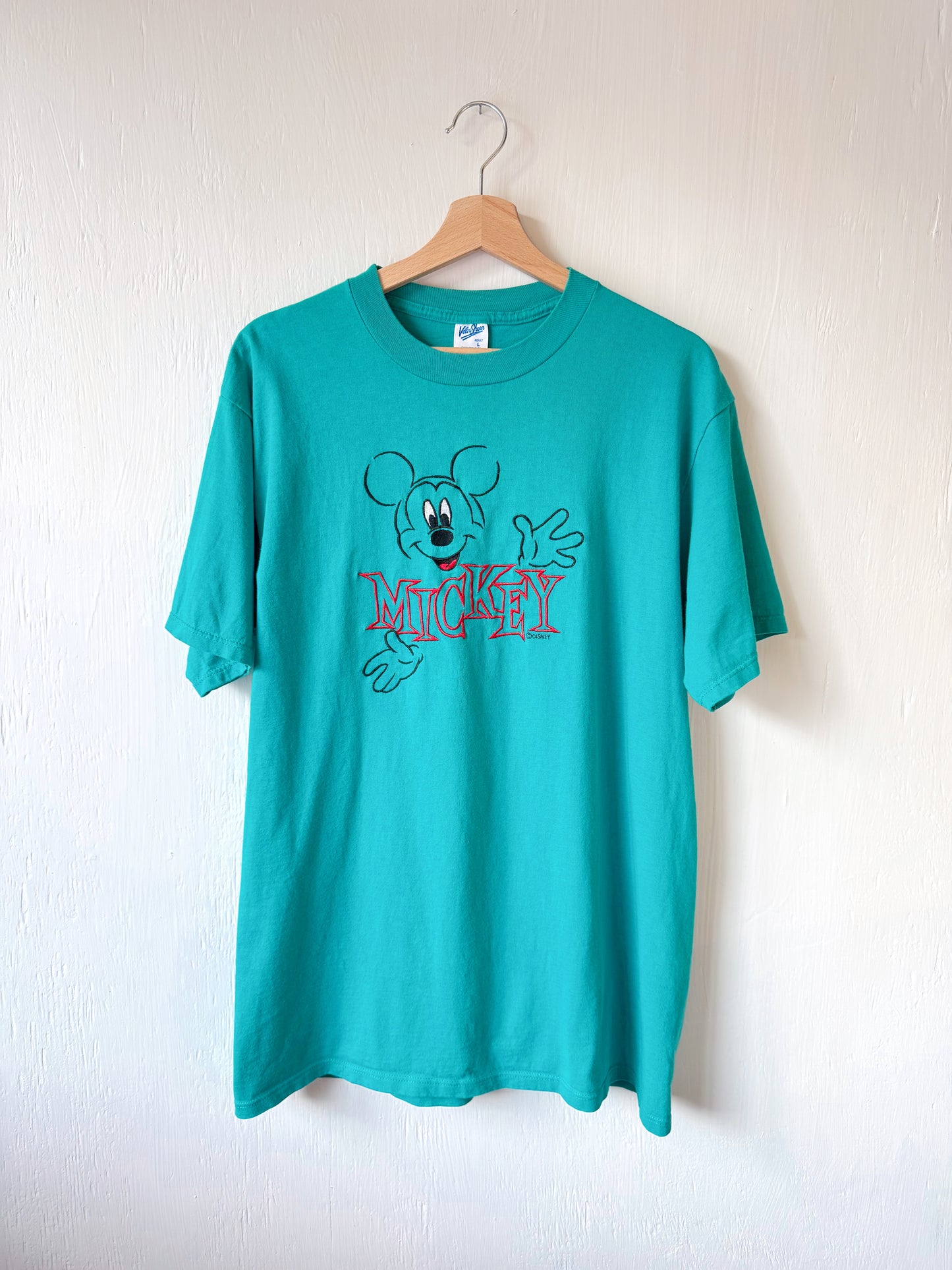 VINTAGE 90’s Embroidered Mickey Tee - L