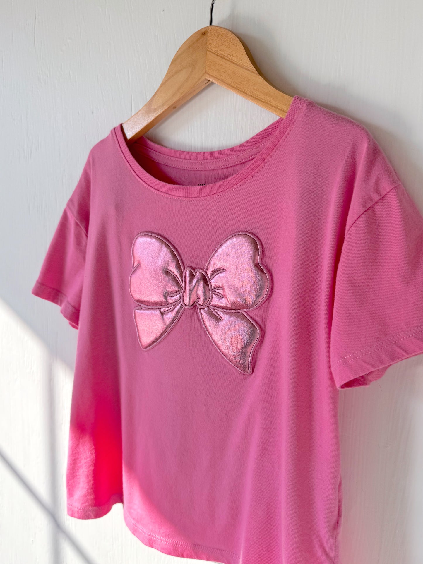 H&M Metallic Bow Tee - 6X/7