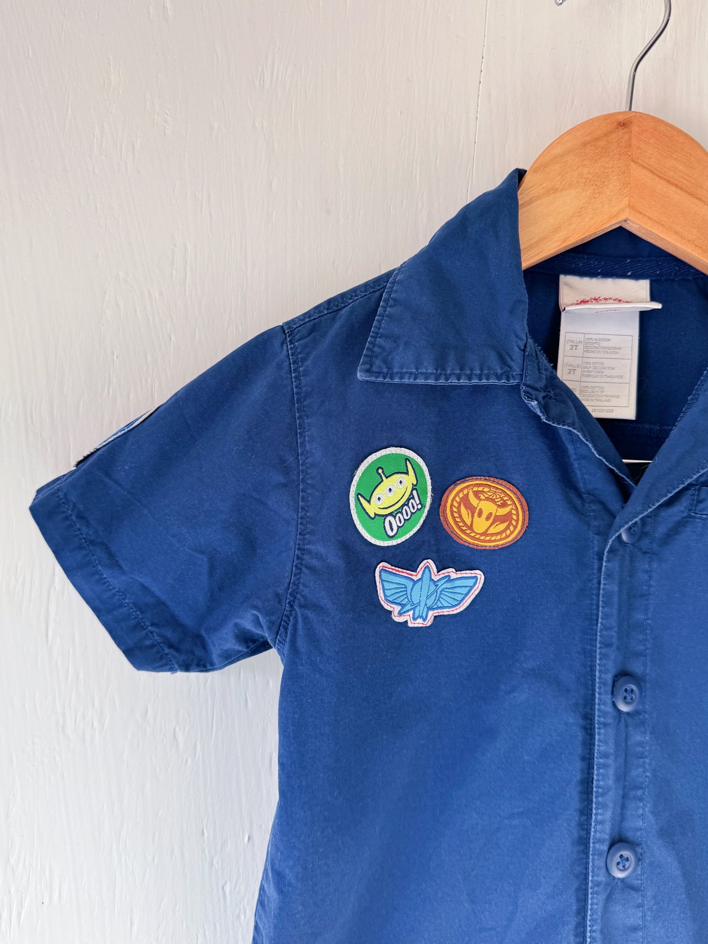 Toy Story Patch Button Down - 2T