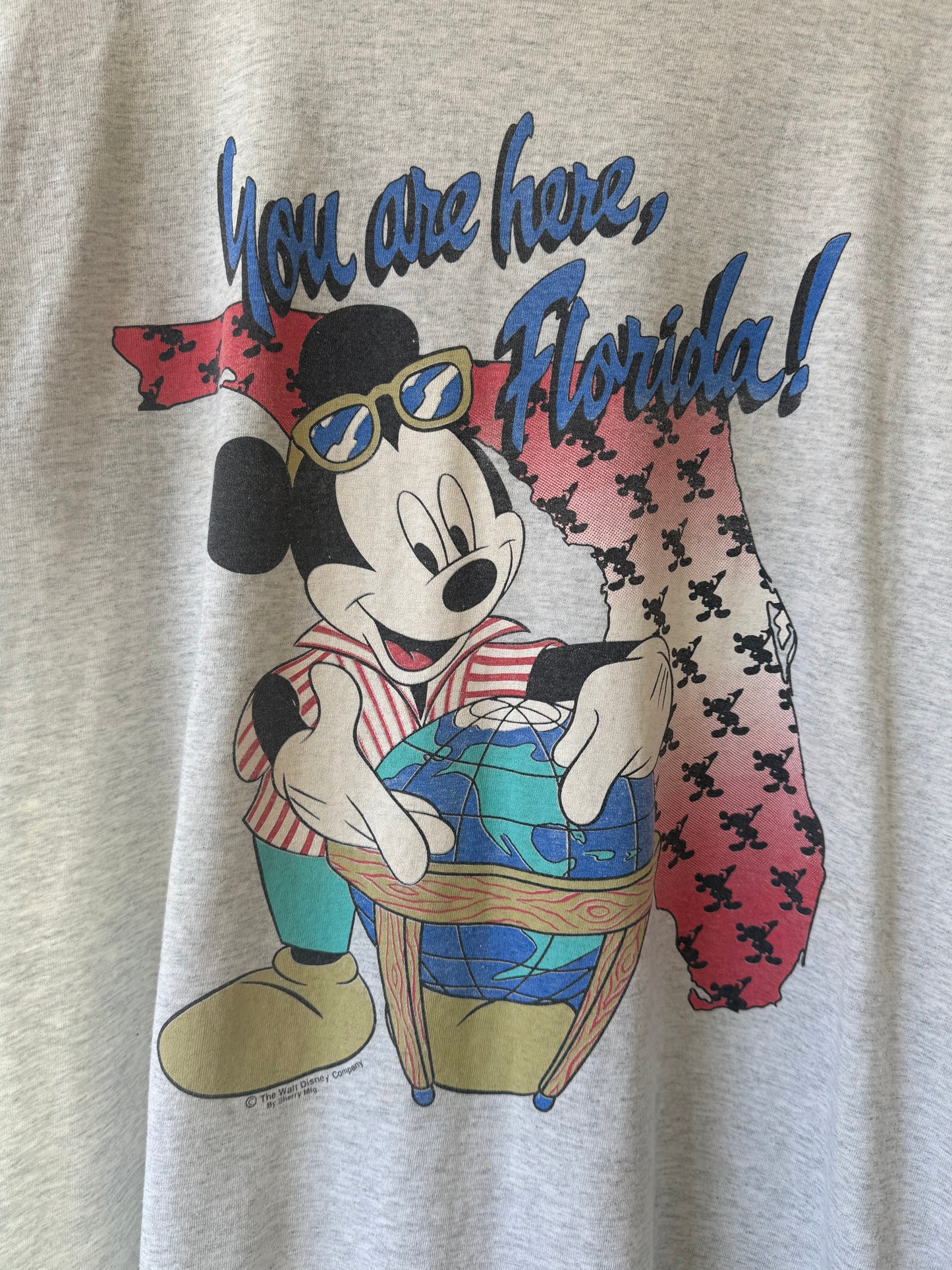 VINTAGE 80’s Mickey FL Map Tee - L