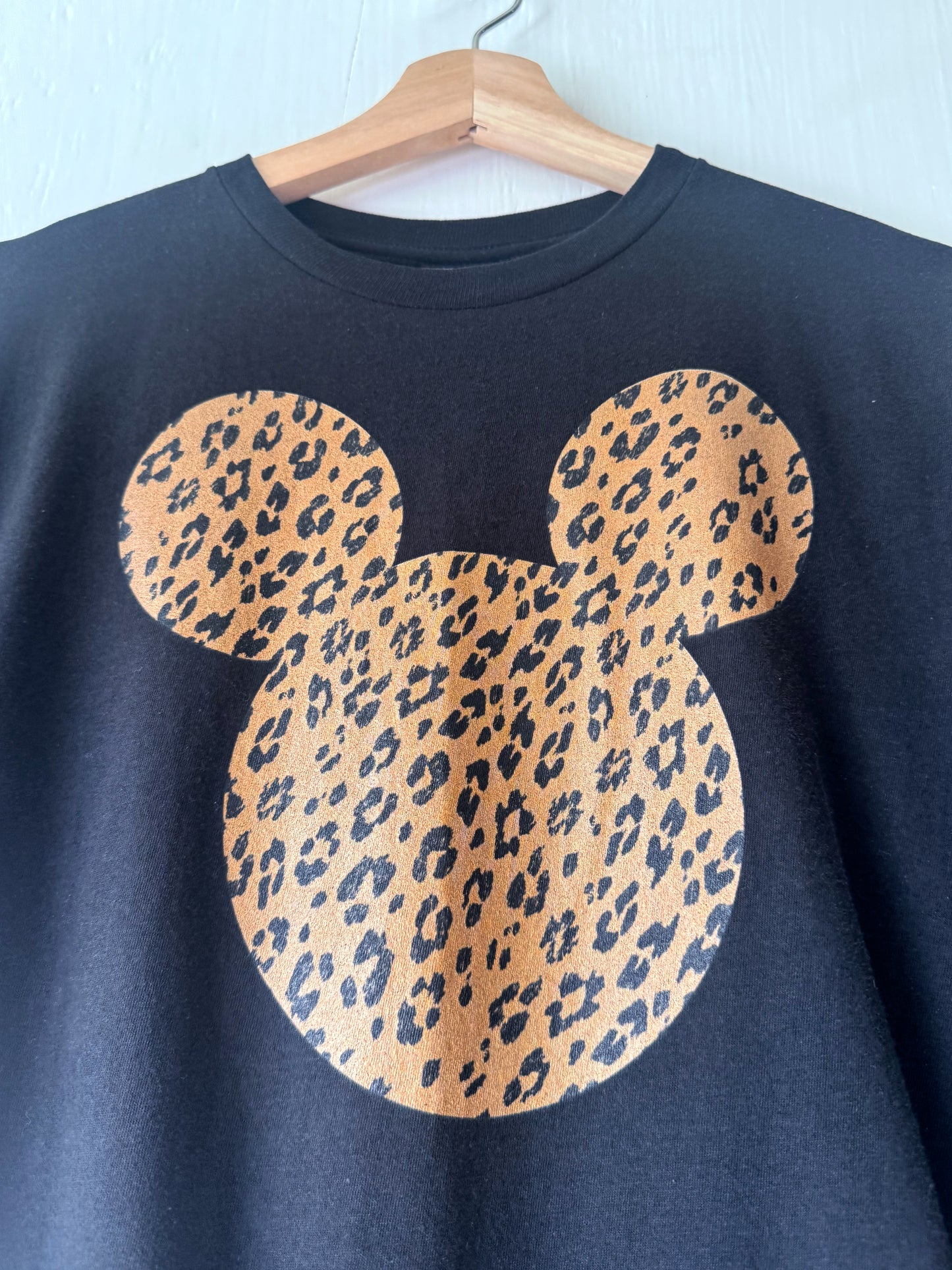 Animal Kingdom Leopard Print Ears Tee - L