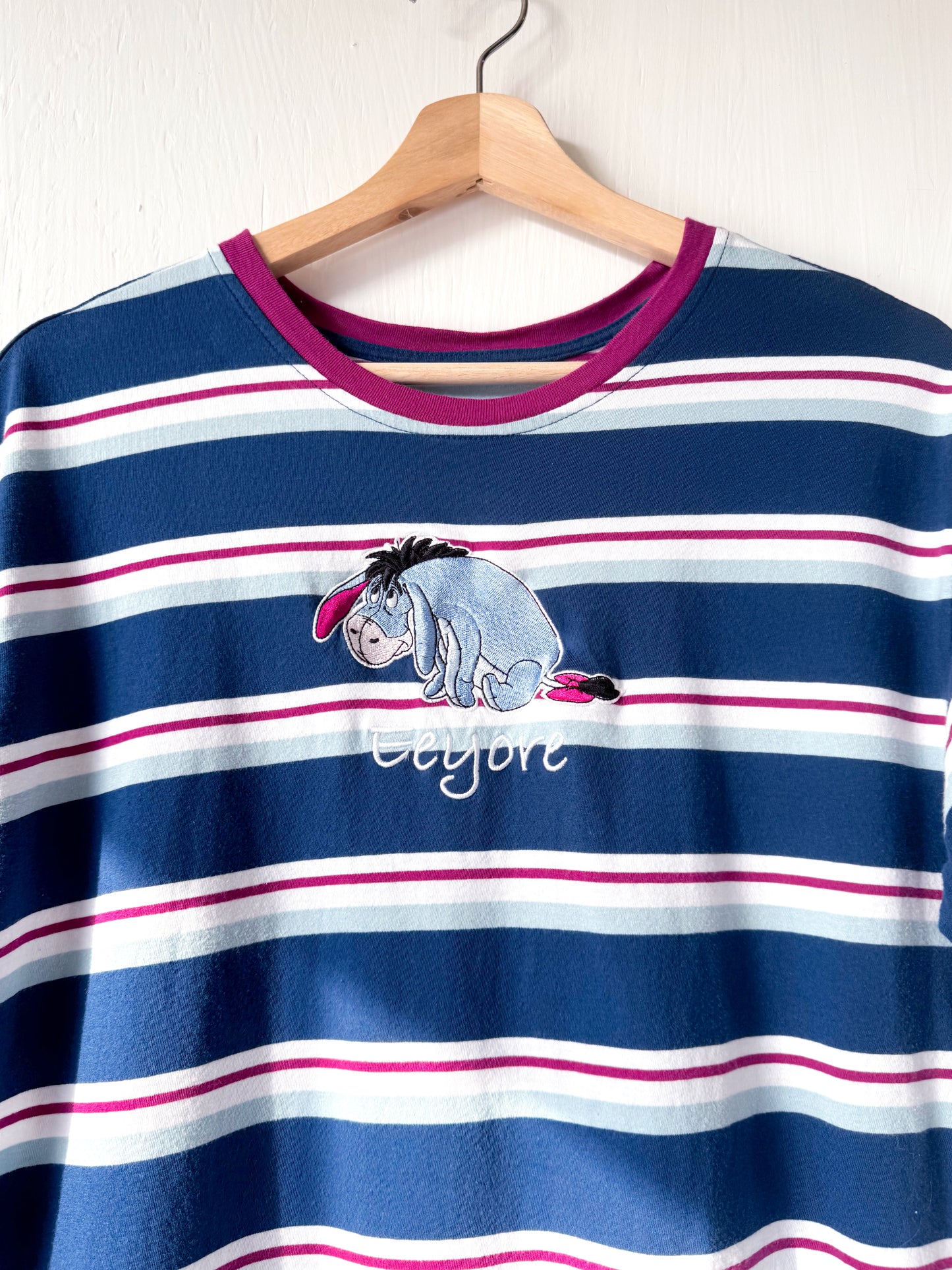 Embroidered Eeyore Striped Tee - L