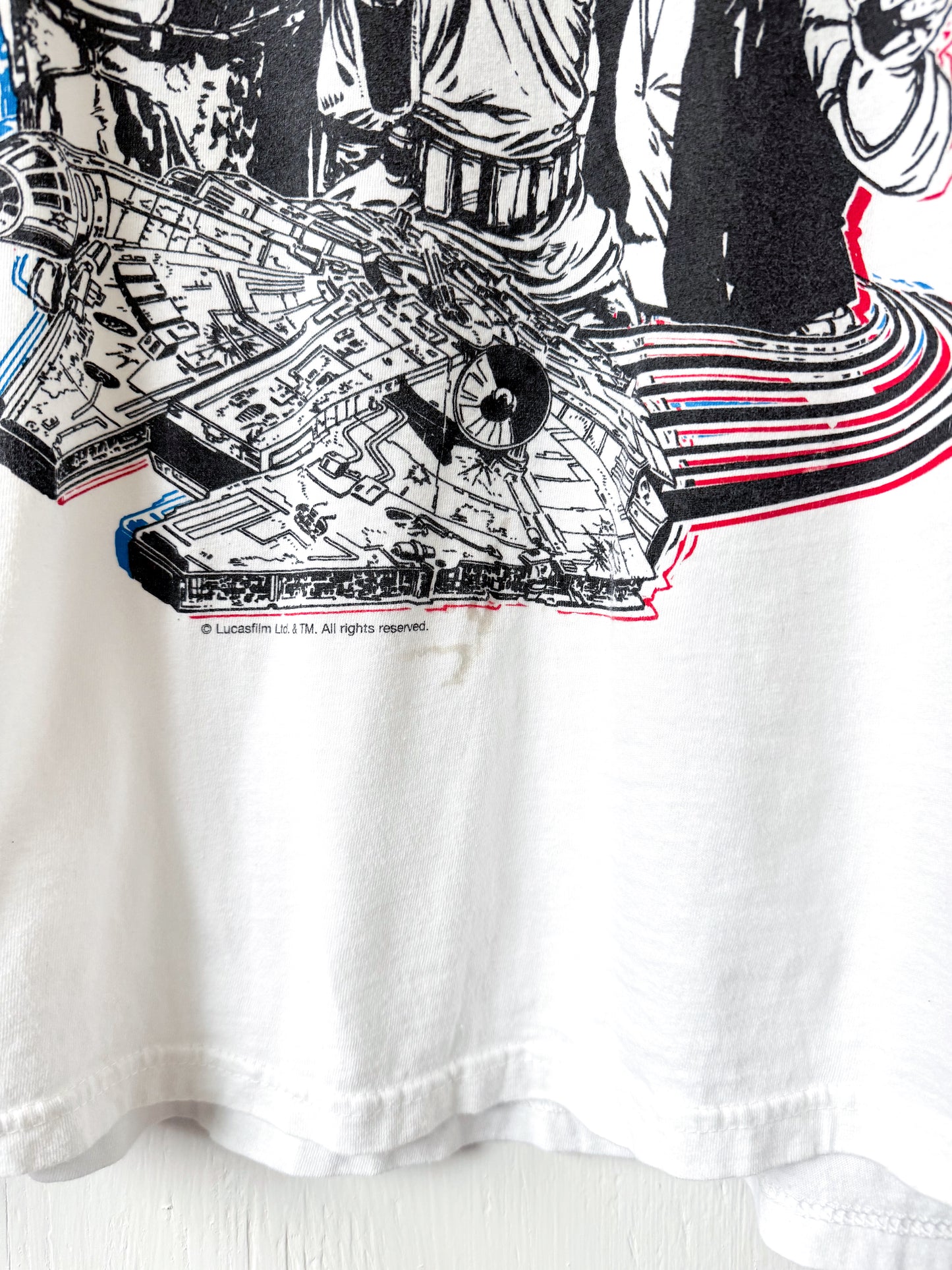 VINTAGE Star Wars Cast 3D Tee - 2X