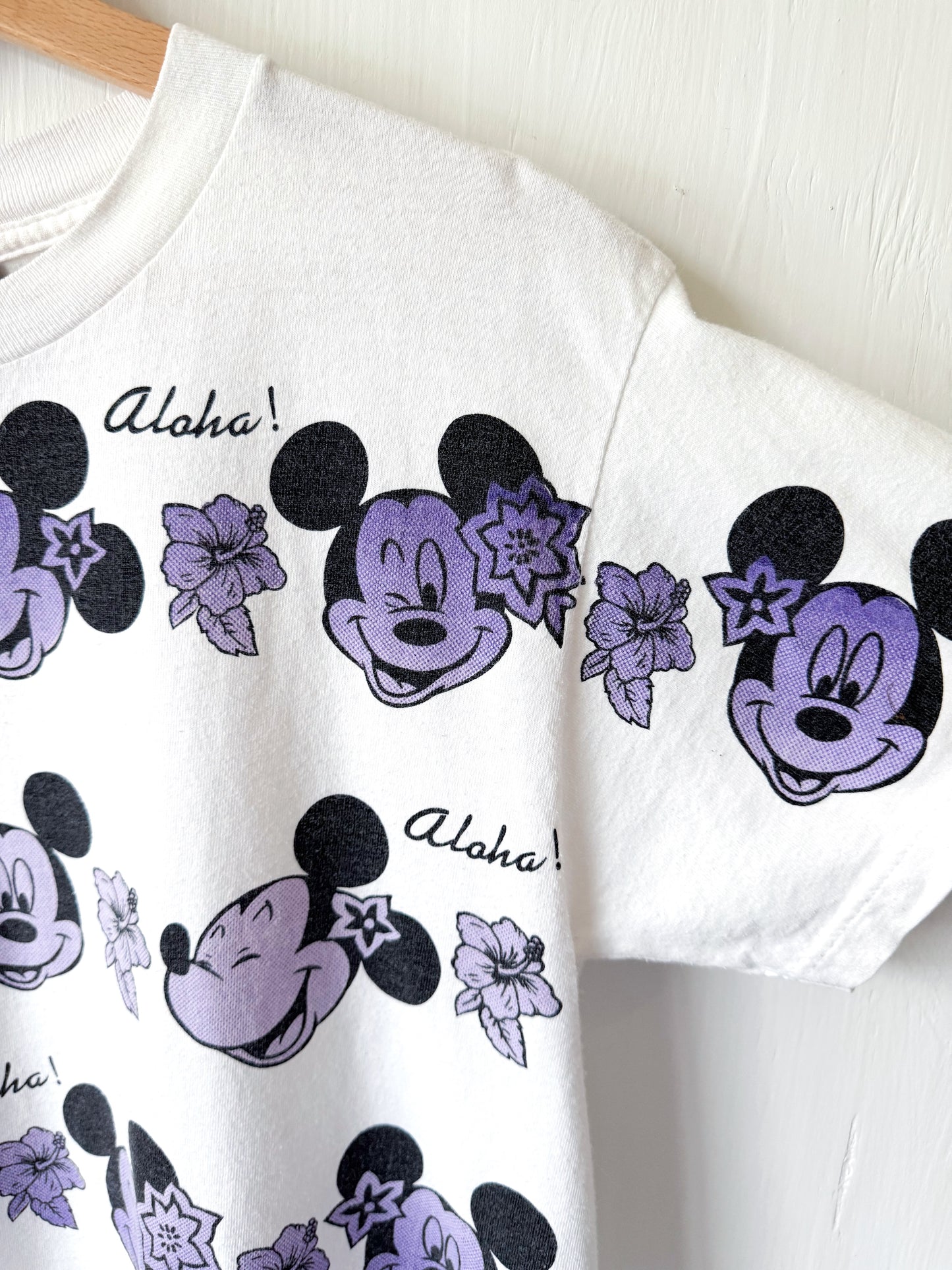 VINTAGE 90’s Hawaiin Mickey Cropped Tee - S (oversized)