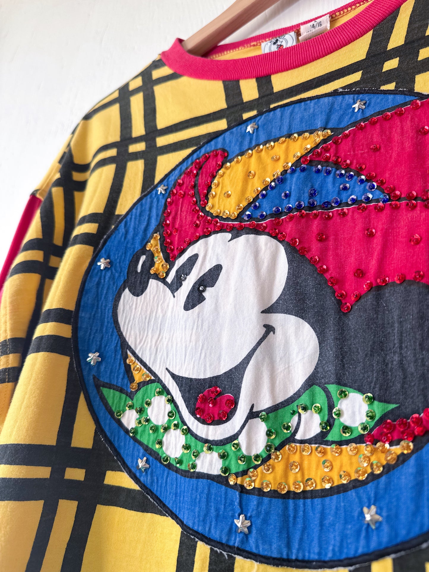 VINTAGE Rare 90’s Bejewelled Cowboy Mickey Top - L