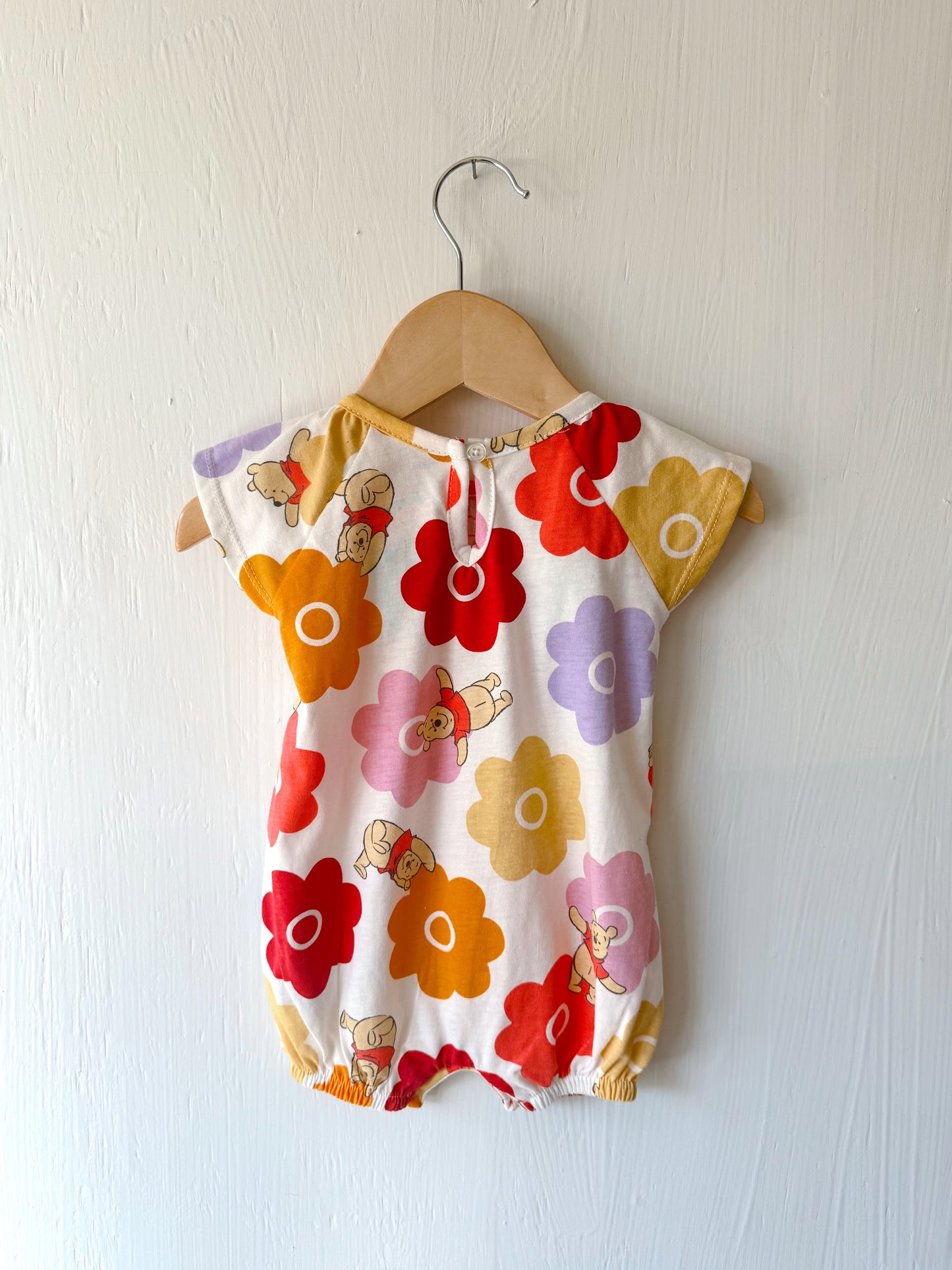 Pooh Floral Flutter Sleeve Onesie - 0/3M
