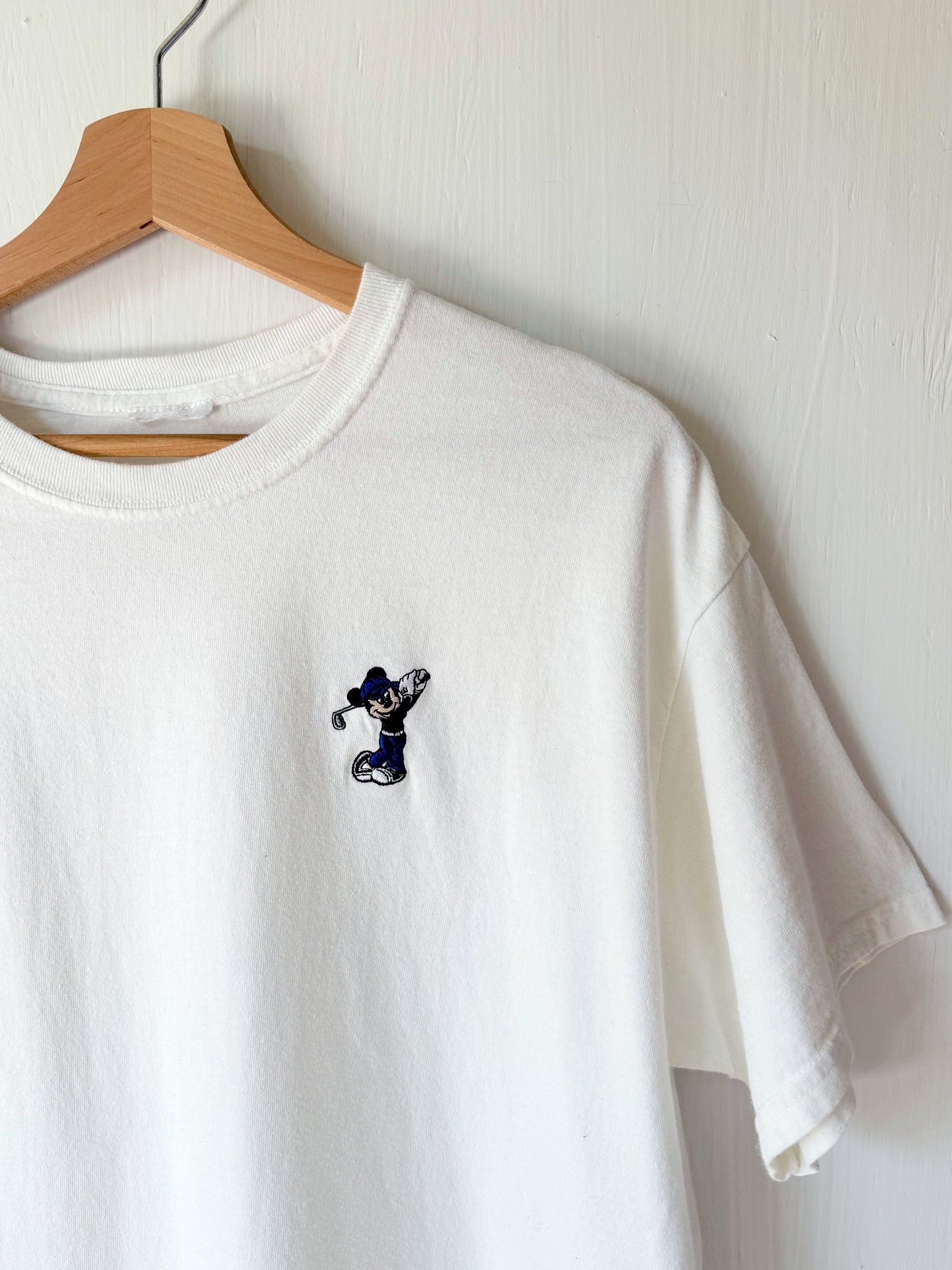 VINTAGE Embroidered Mickey Golf Tee - L