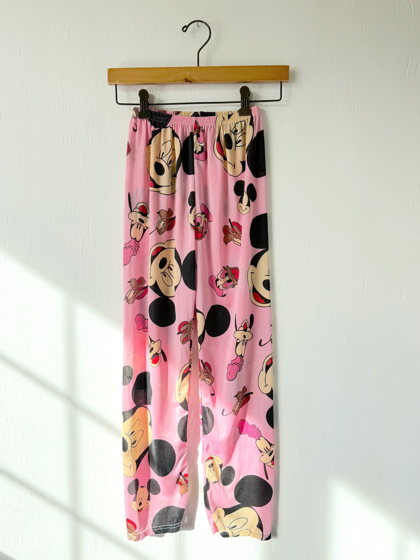 Pink Mickey Faces Pants - YXL