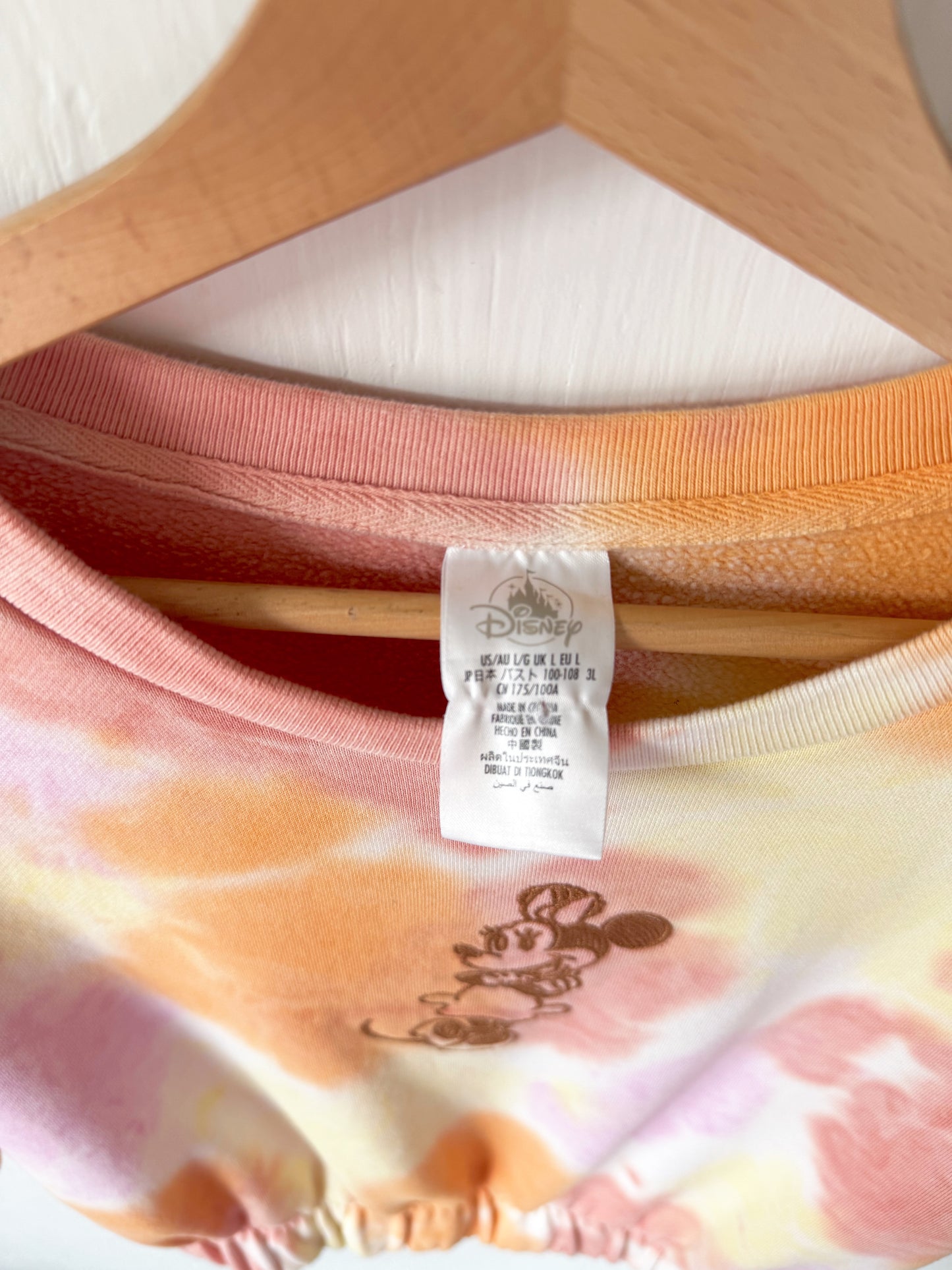 Disney Parks Embroidered Cropped Crewneck - L