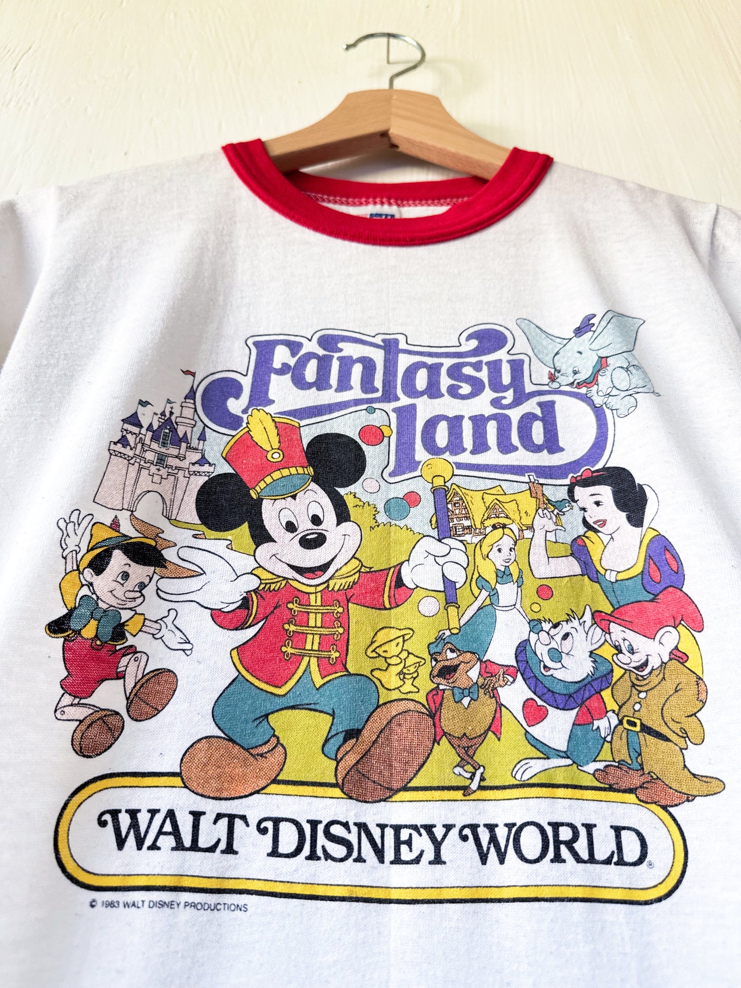 VINTAGE 1983 Fantasyland Ringer Tee - YL