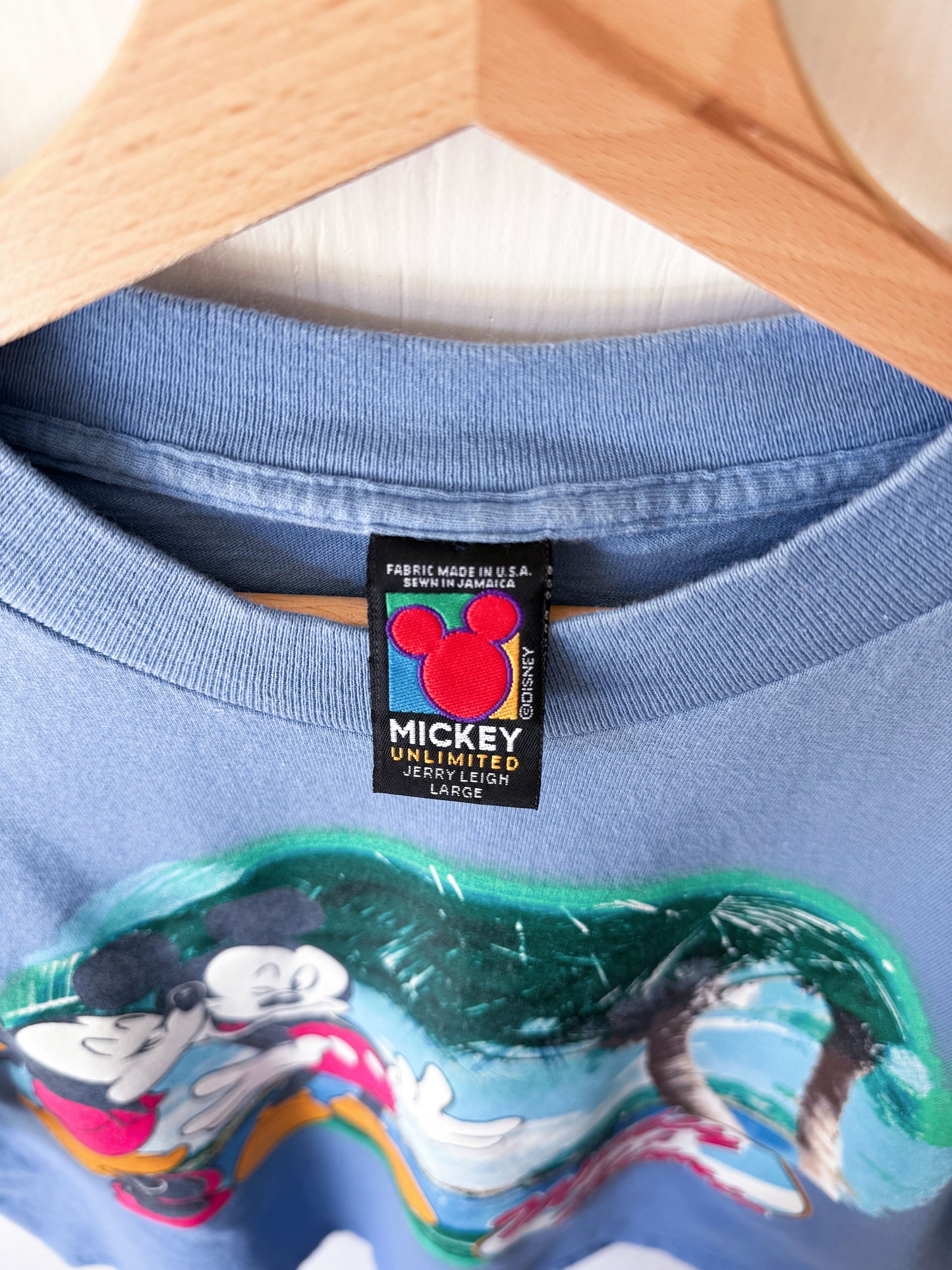 VINTAGE 90’s Tropical Mickey Minnie Boxy Tee - L