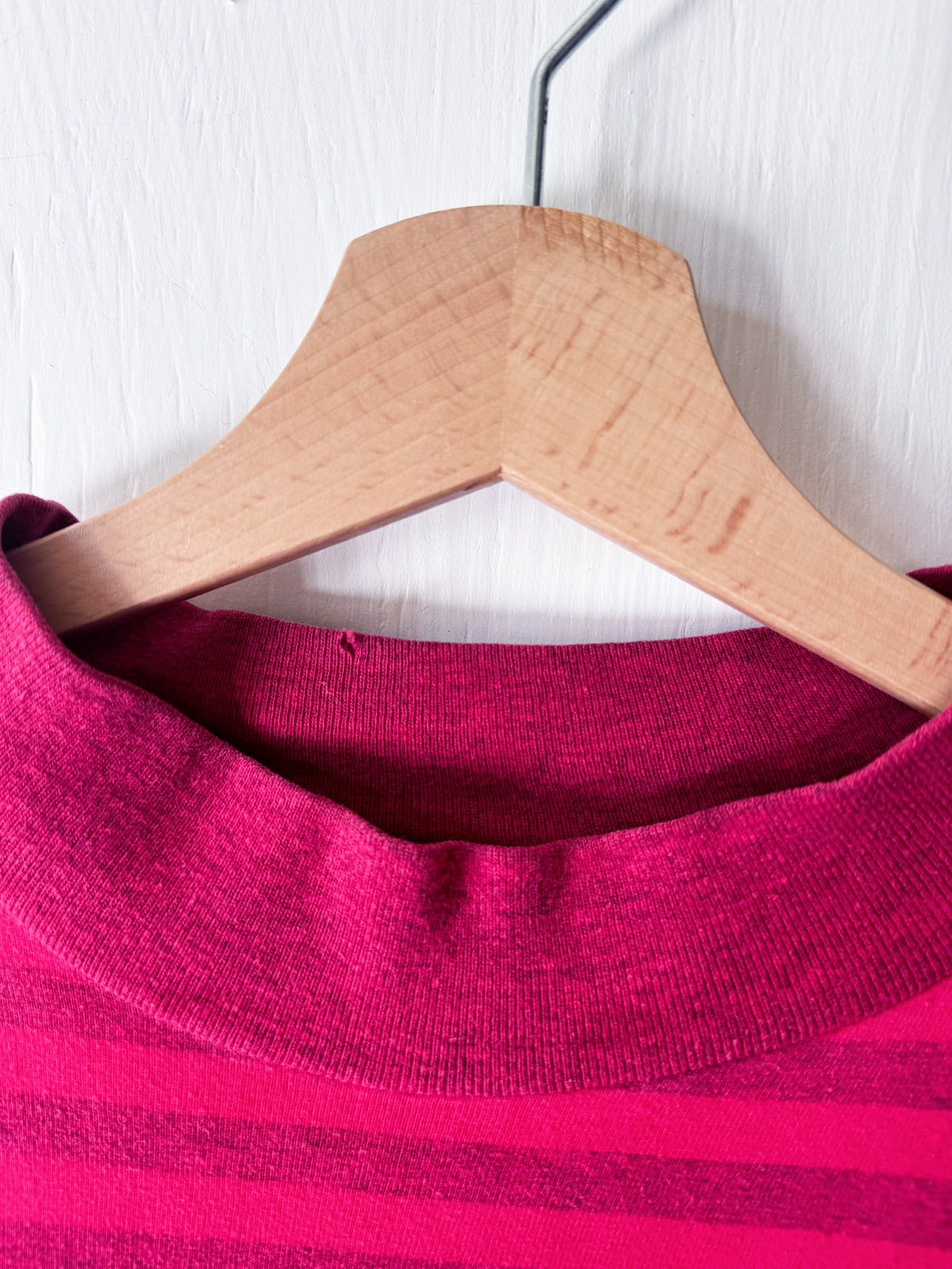 VINTAGE 1991 Striped Mock Neck Tee - L