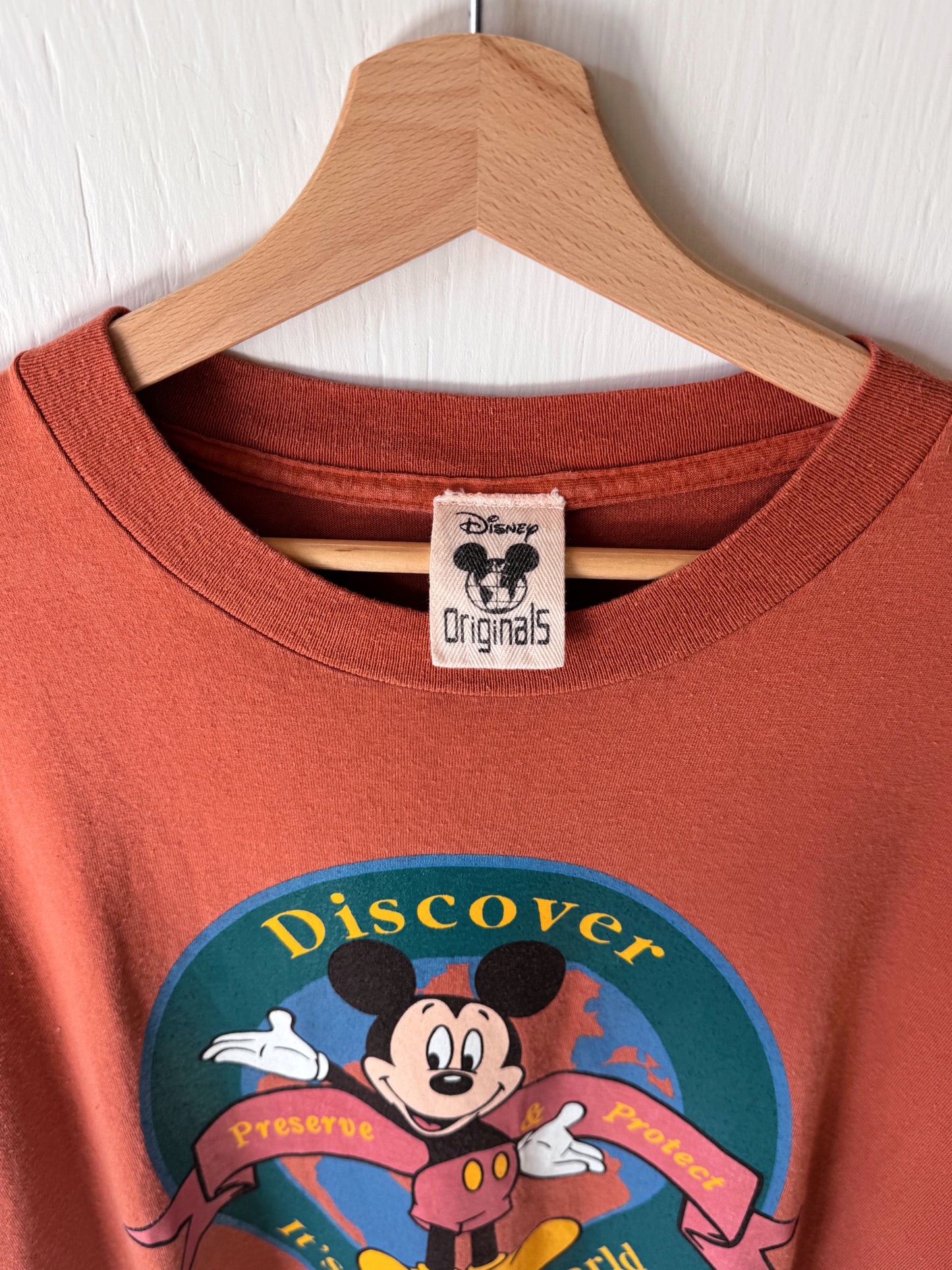 VINTAGE Rare Small World Mickey Tee - L/XL