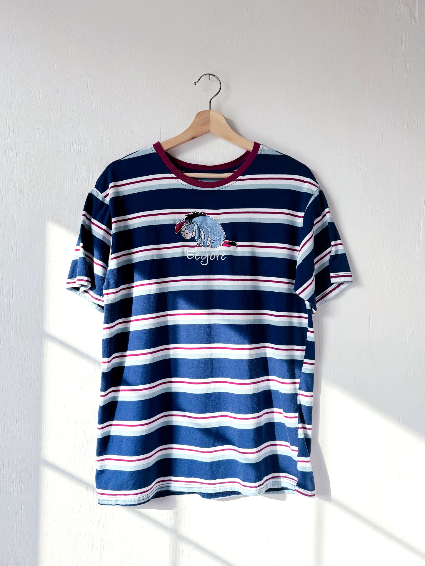 Embroidered Eeyore Striped Tee - L