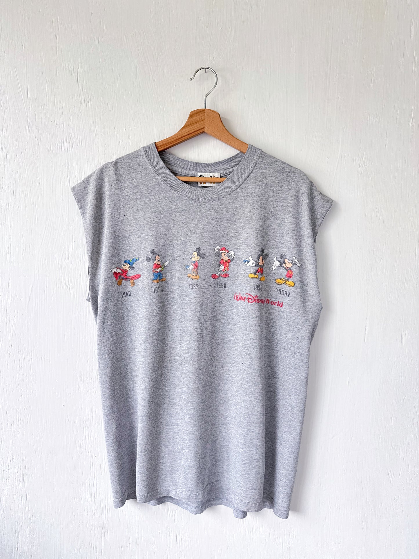 VINTAGE Mickey Through The Years Cutoff Tee - L/XL