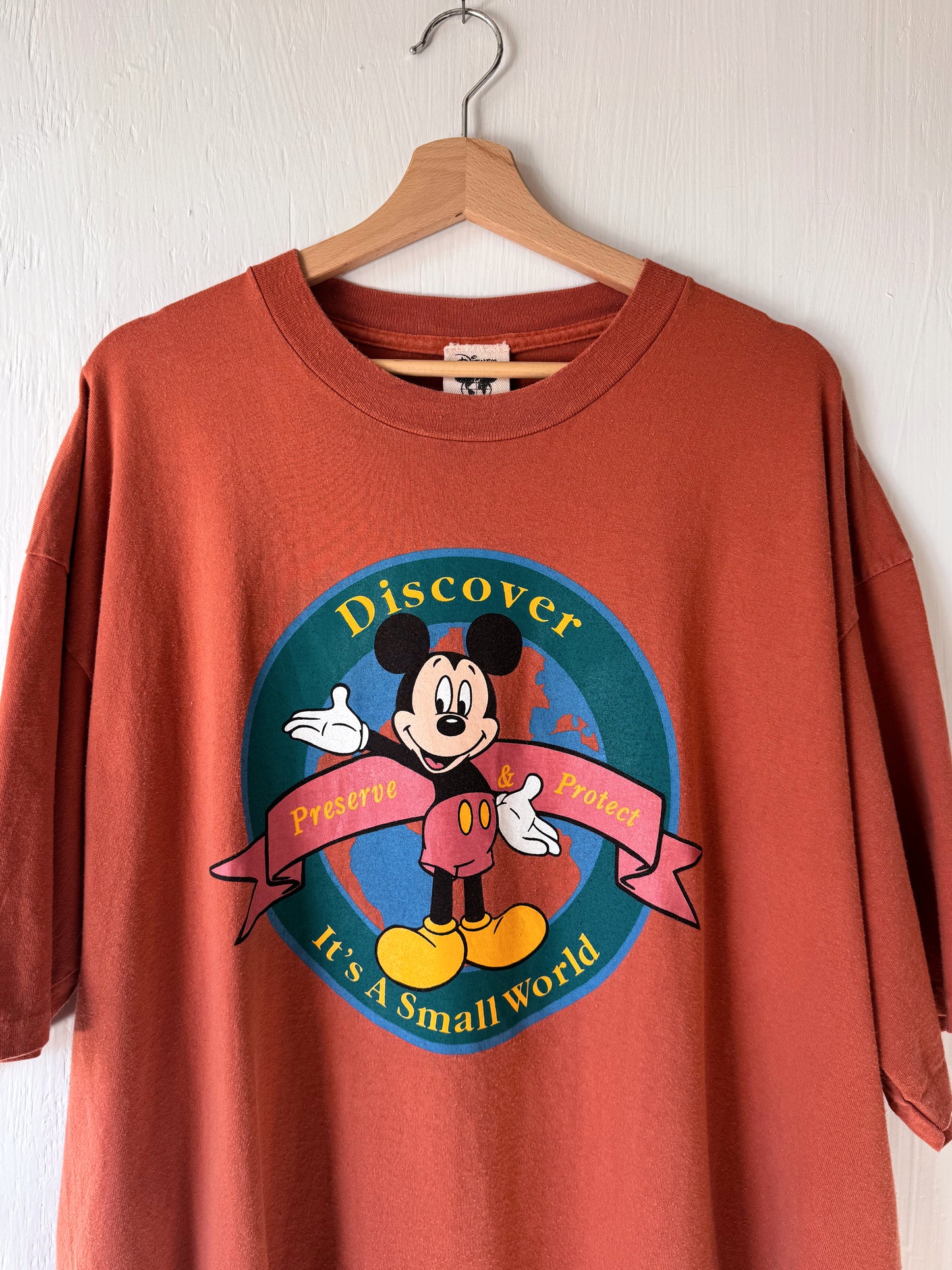 VINTAGE Rare Small World Mickey Tee - L/XL