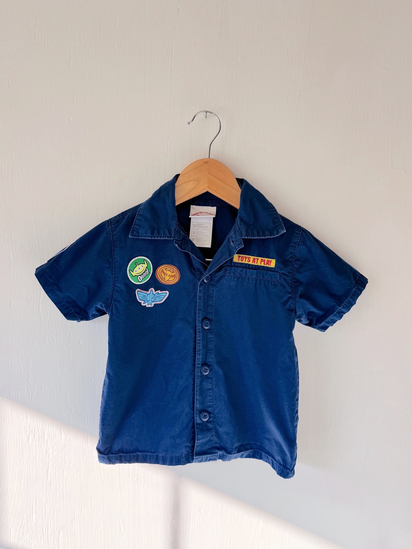 Toy Story Patch Button Down - 2T