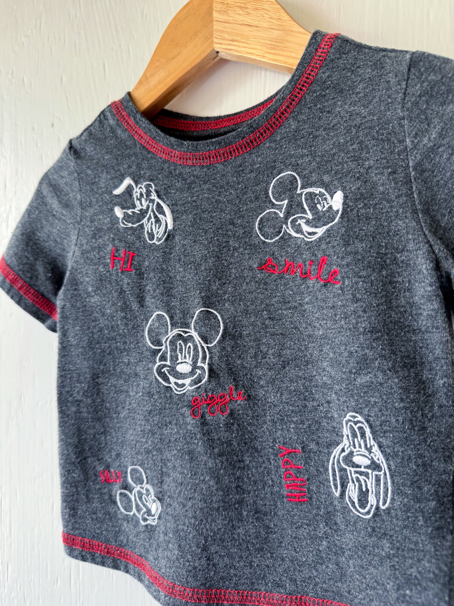 Embroidered Disney Faces Tee - 12M