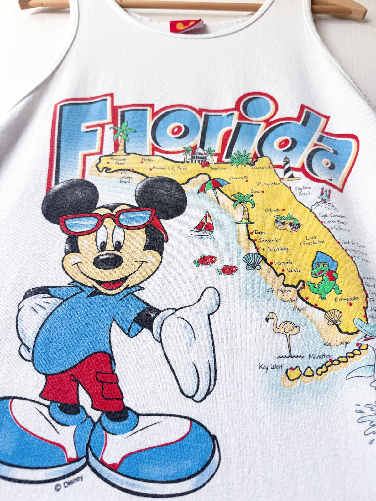 VINTAGE 90’s Florida Mickey Map Tank - L/XL