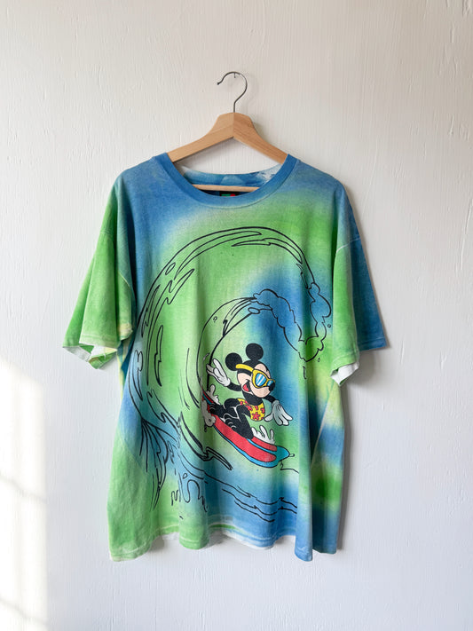 VINTAGE 90’s Mickey Surf AOP Tee - L