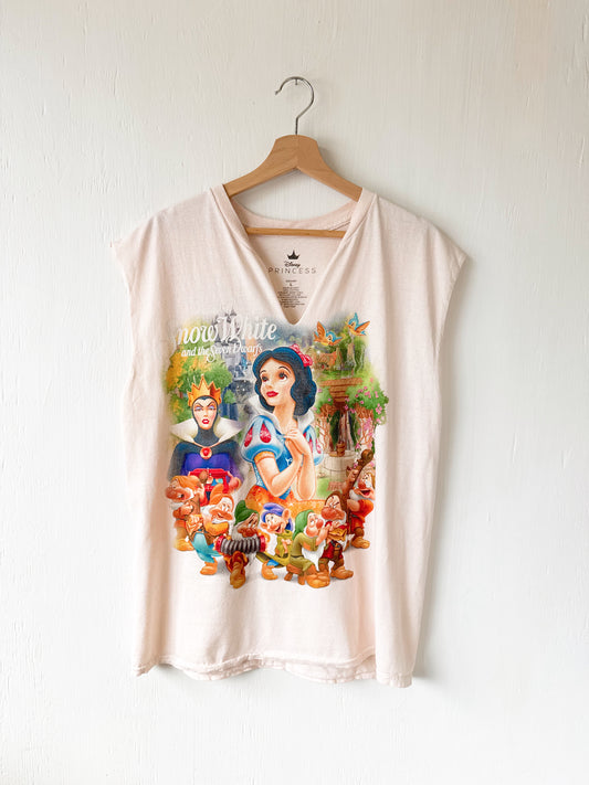 Snow White Cutoff Tank - L