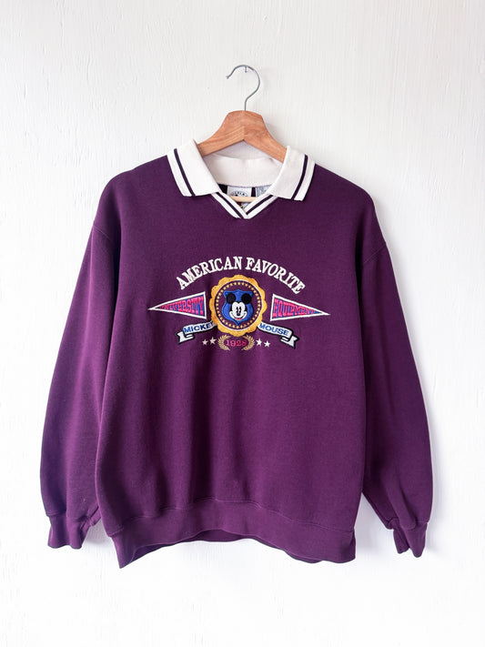 VINTAGE 90’s American Favorite Collared Crewneck - L