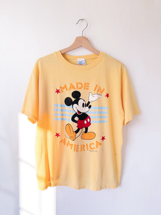 VINTAGE 80’s Single Stitch Made In America Mickey Tee - L