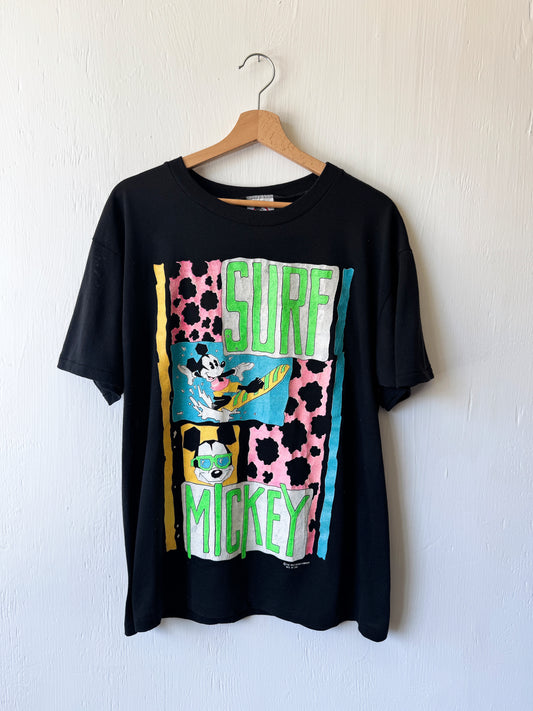 VINTAGE 90’s Rare Surf Mickey Front Back Tee - M/L