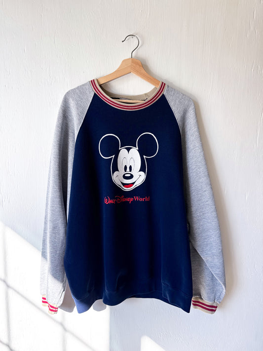 VINTAGE Rare 90’s Classic Raglan WDW Crewneck - XL