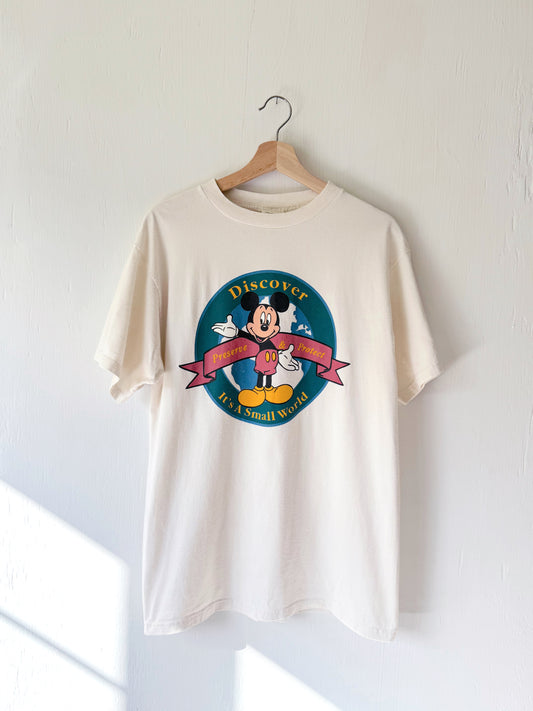 VINTAGE Rare 90’s Small World Mickey Tee - S/M