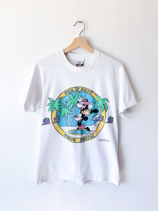 VINTAGE 80’s Mickey + Minnie Wave Patrol Tee - M