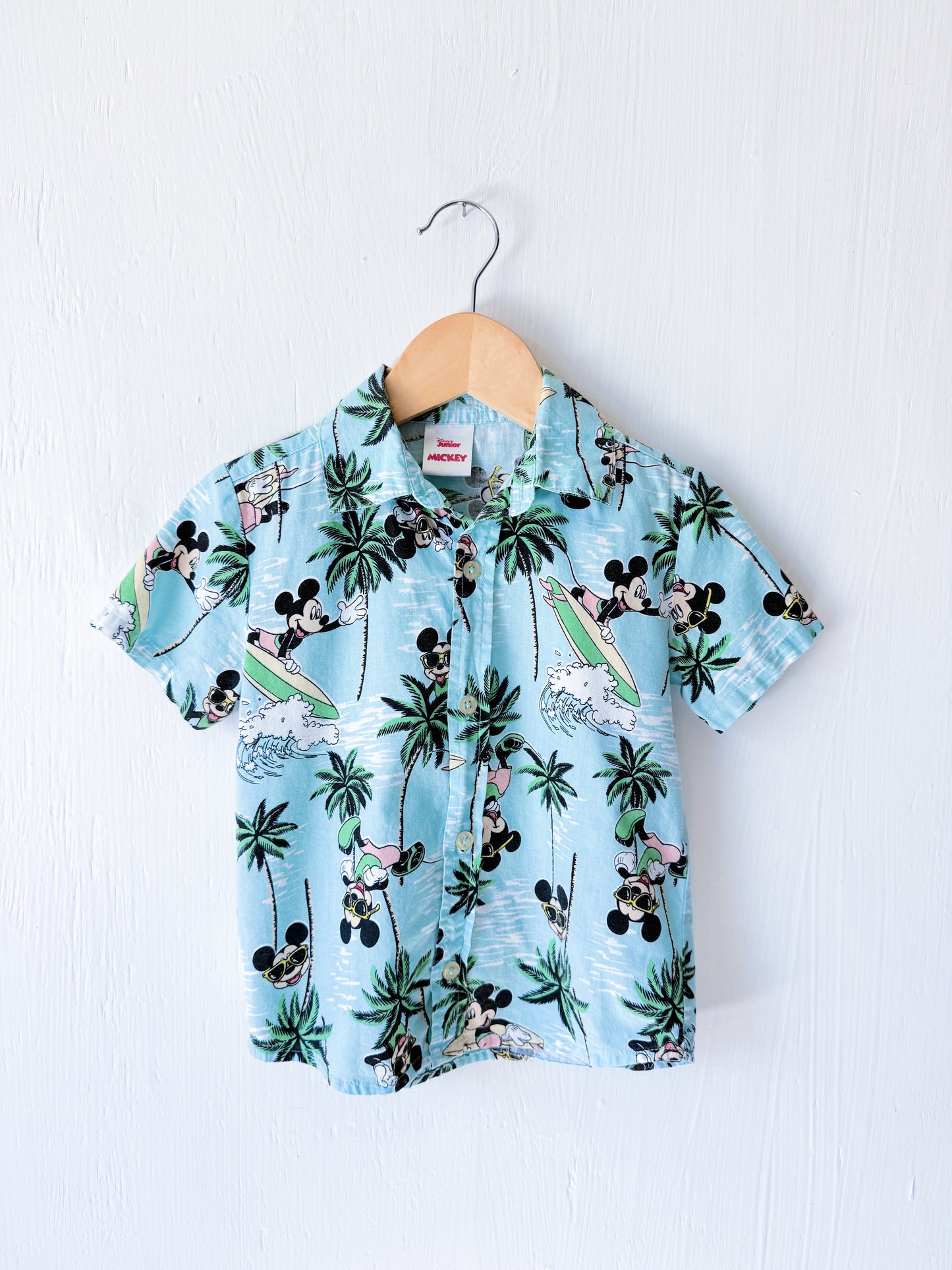 Tropical Mickey Button Down - 4T