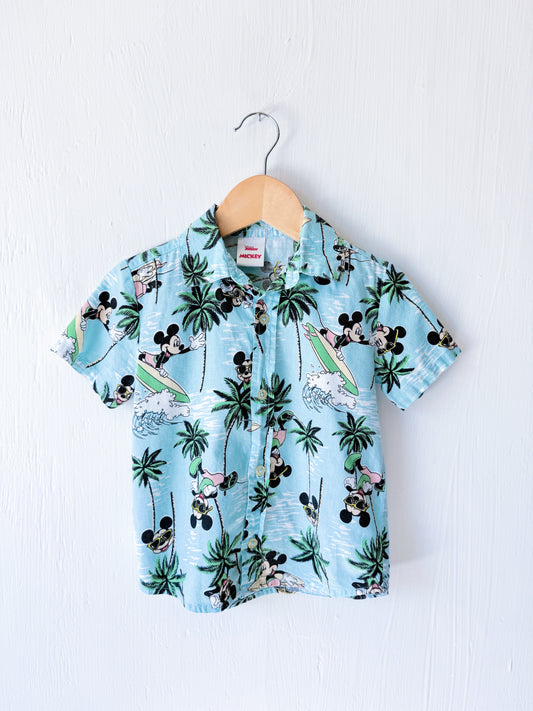 Tropical Mickey Button Down - 4T