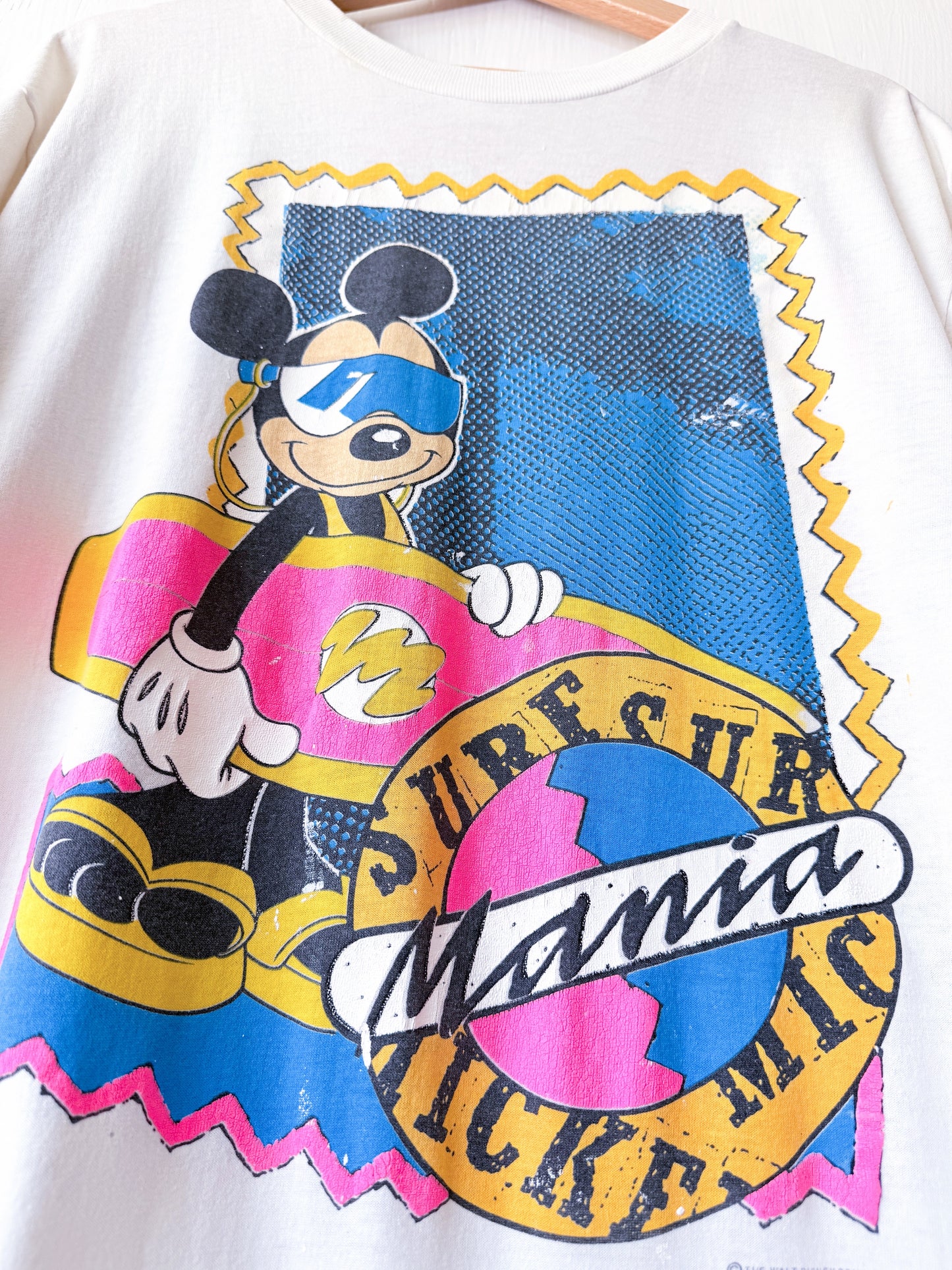 VINTAGE 80’s Surf Mania Mickey Tee - L/XL