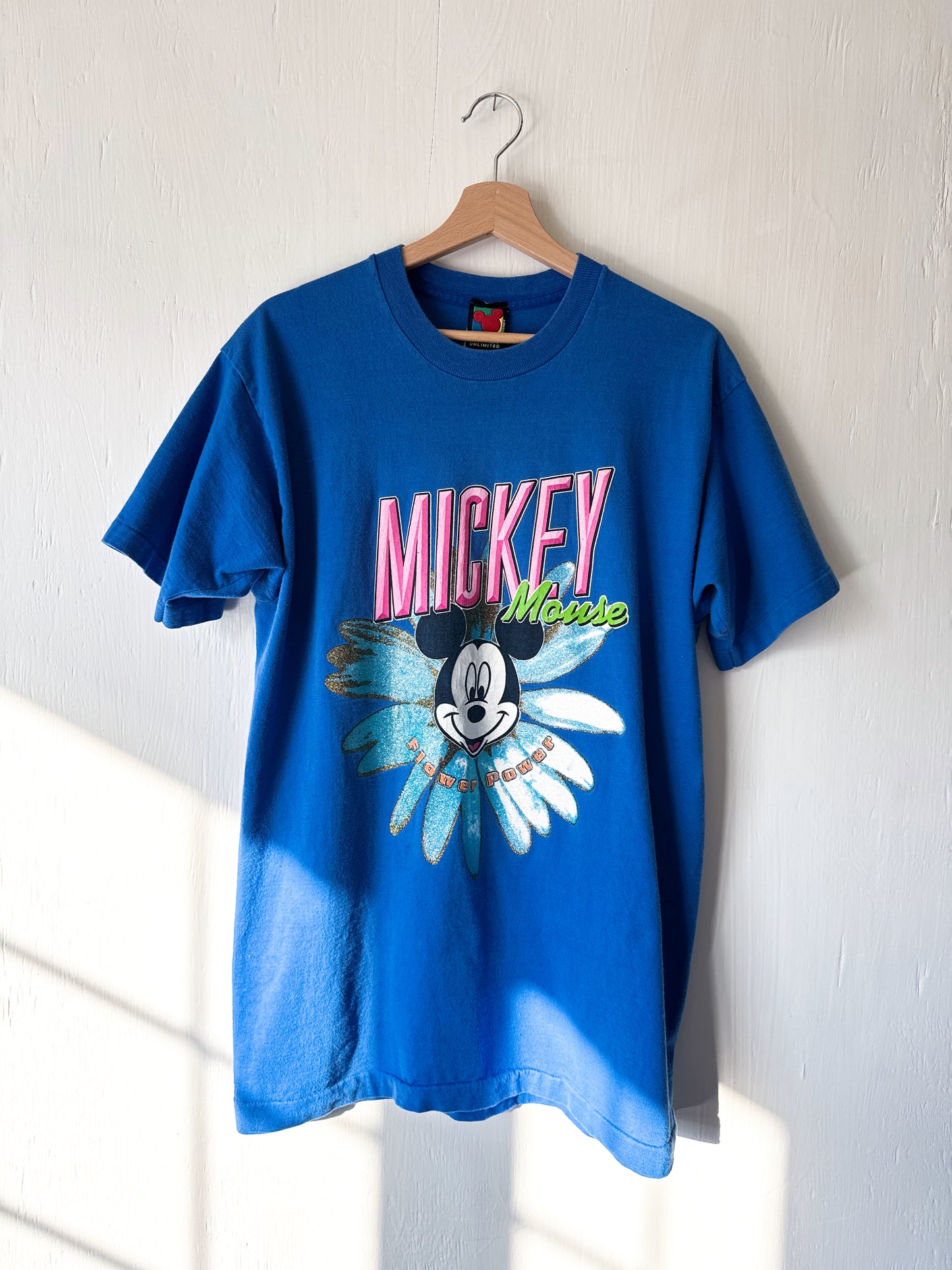 VINTAGE 90’s Flower Power Mickey Tee - L