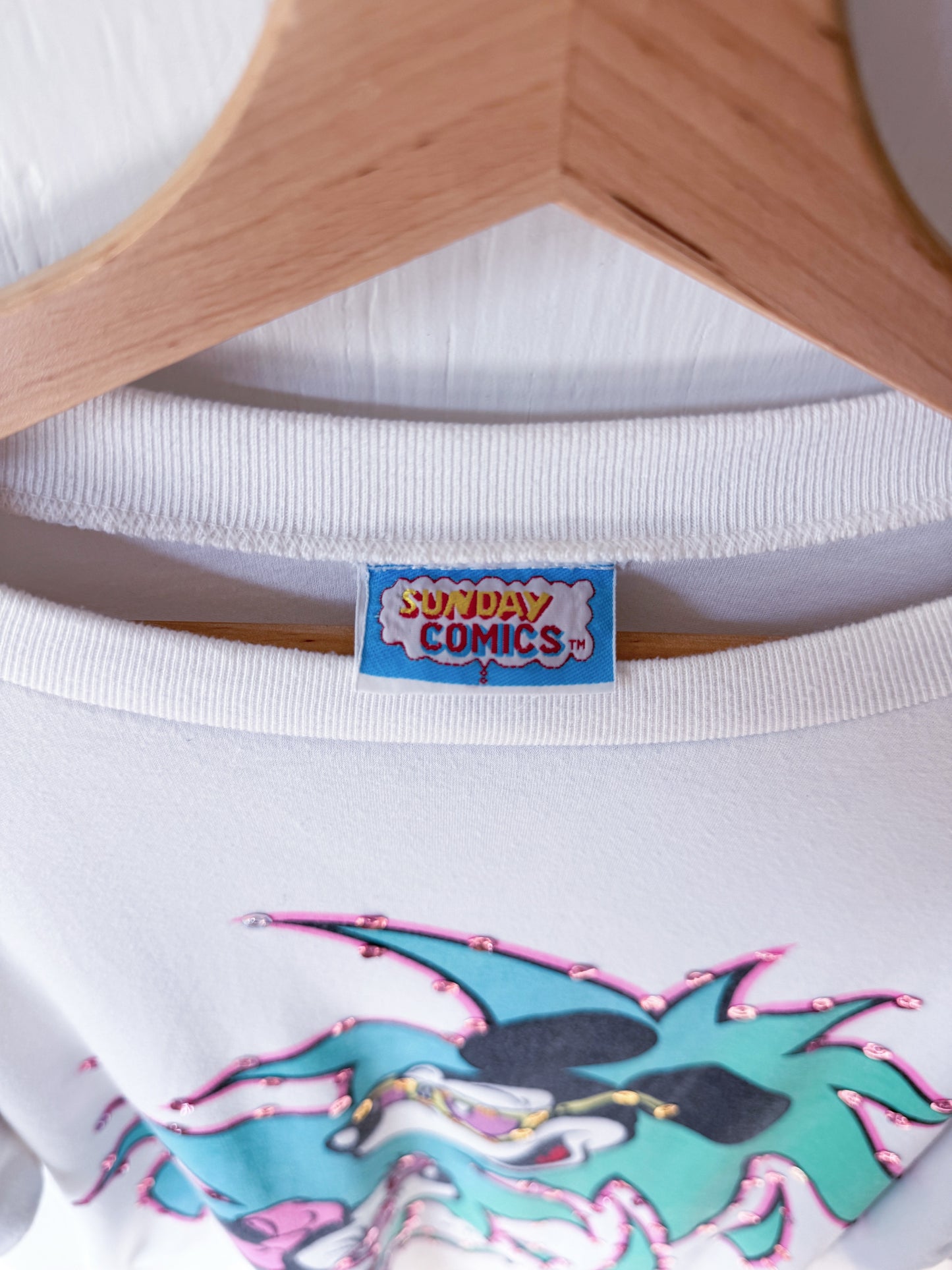 VINTAGE 80’s Mickey + Minnie Bedazzled Palms Tee - L/XL