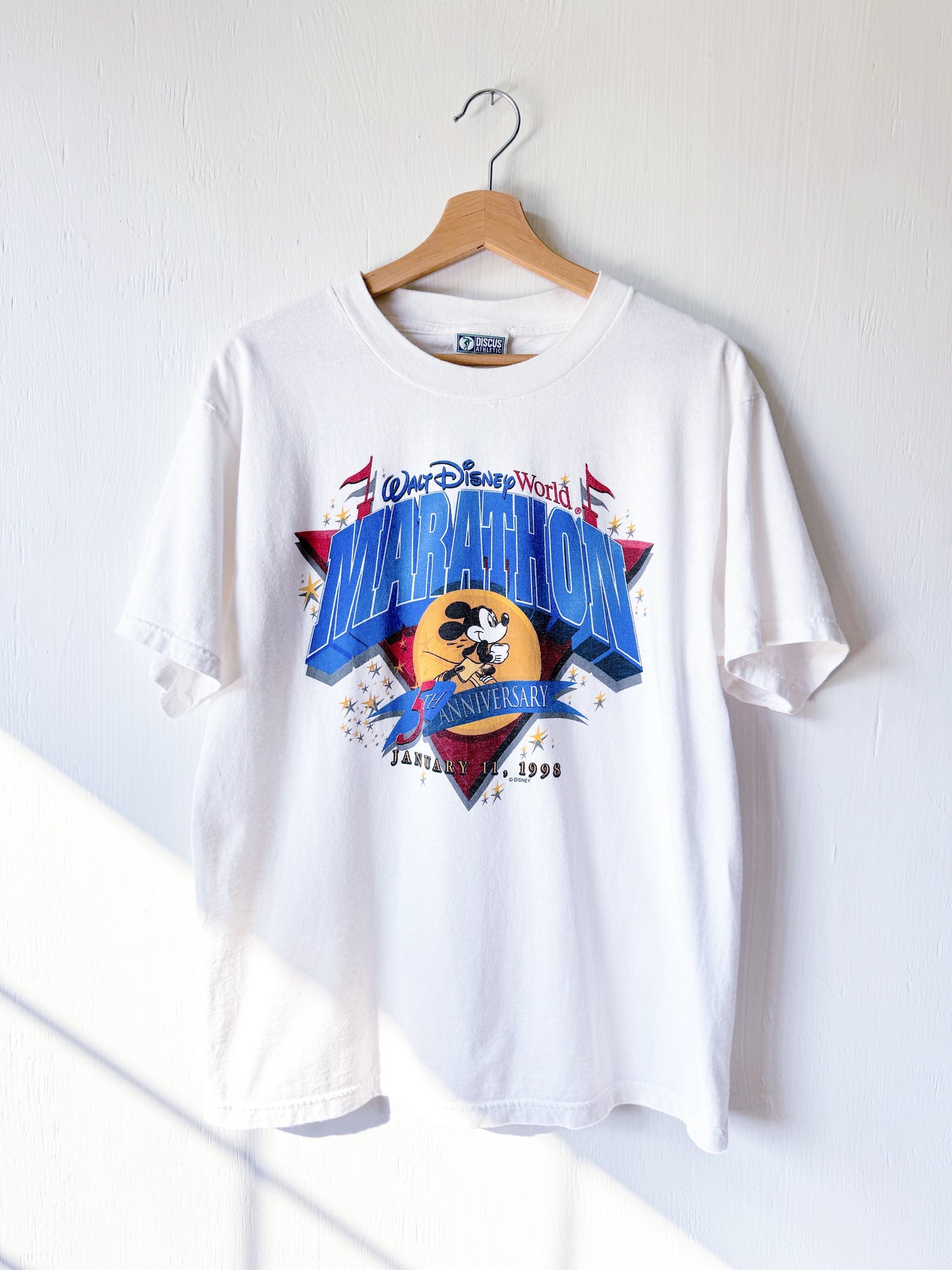 VINTAGE 1998 WDW Marathon Mickey Tee - L