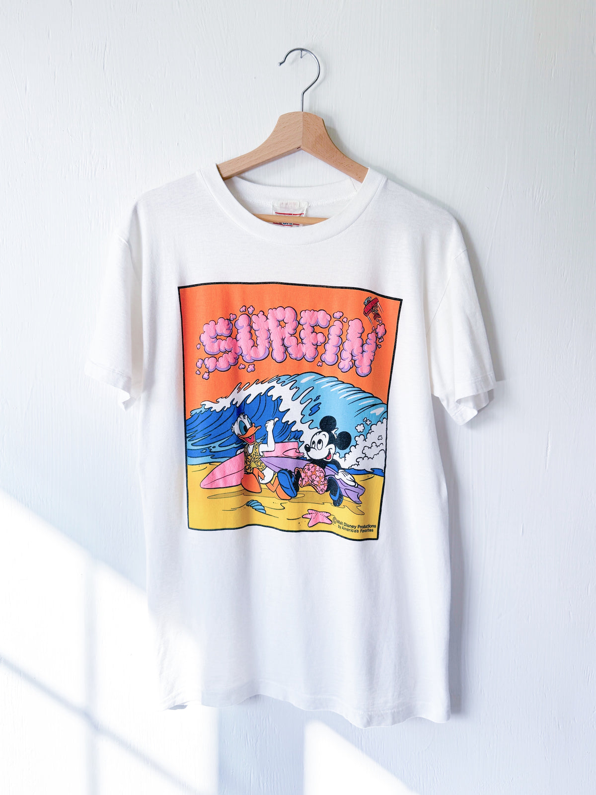 VINTAGE 80’s Rare Mickey + Donald Surfin’ Tee - M