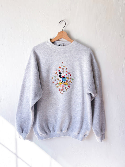 VINTAGE 90’s Mickey Fall Leaves Crewneck - L