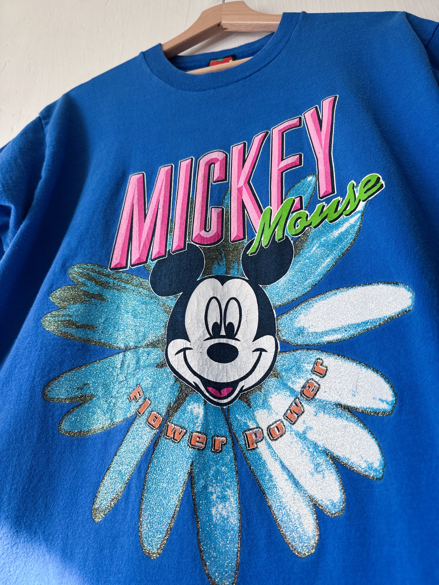 VINTAGE 90’s Flower Power Mickey Tee - L